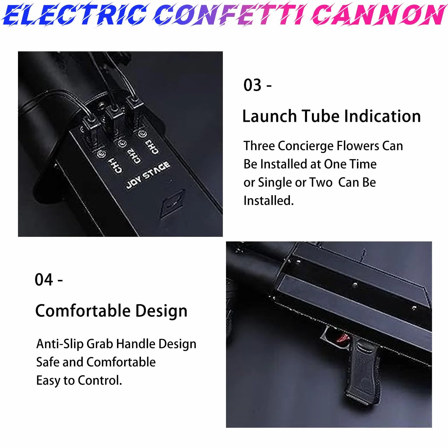 CañóN EléCtrico De Confeti, CañóN Lanzador De Confeti InaláMbrico, Lanzador De Confeti, Tirador EléCtrico, para Fiesta, Club, Boda, Bar.