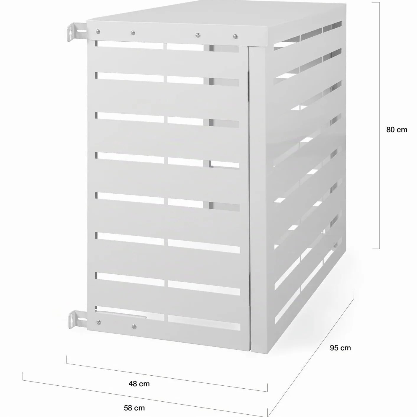 IDMarket - Cubierta de aire acondicionado de metal blanco protección unidad exterior 95 x 50 x 80 cm