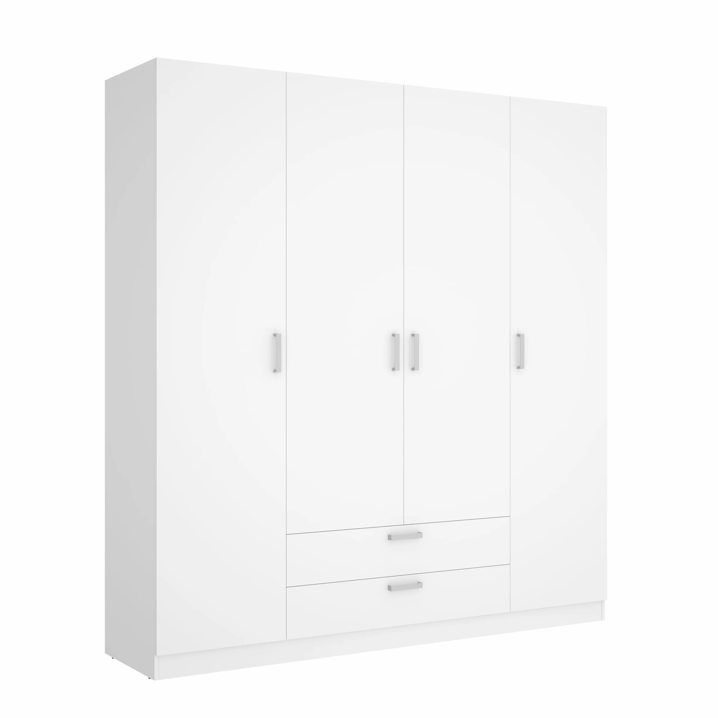 DEKIT GRUPO RIMOBEL MAXI - Armario de cuatro puertas y dos cajones - BLANCO - 215 x 200 x 52 cm