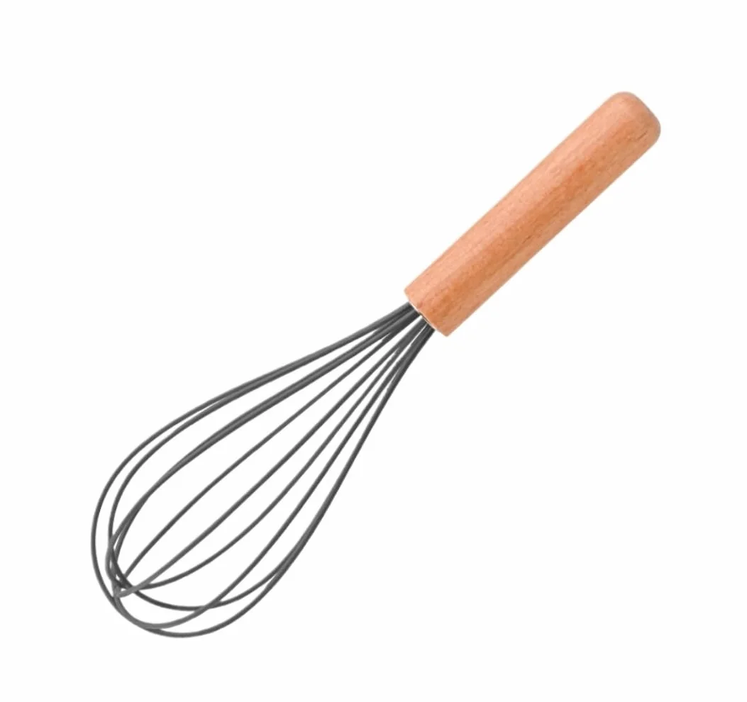 Batidor Varillas Cocina Batidor De Huevos De Silicona Manual con Mango De Madera For Cocinar Batidor De Huevos con Globo Clásico Barillas Batir Batidor De Huevo(G)