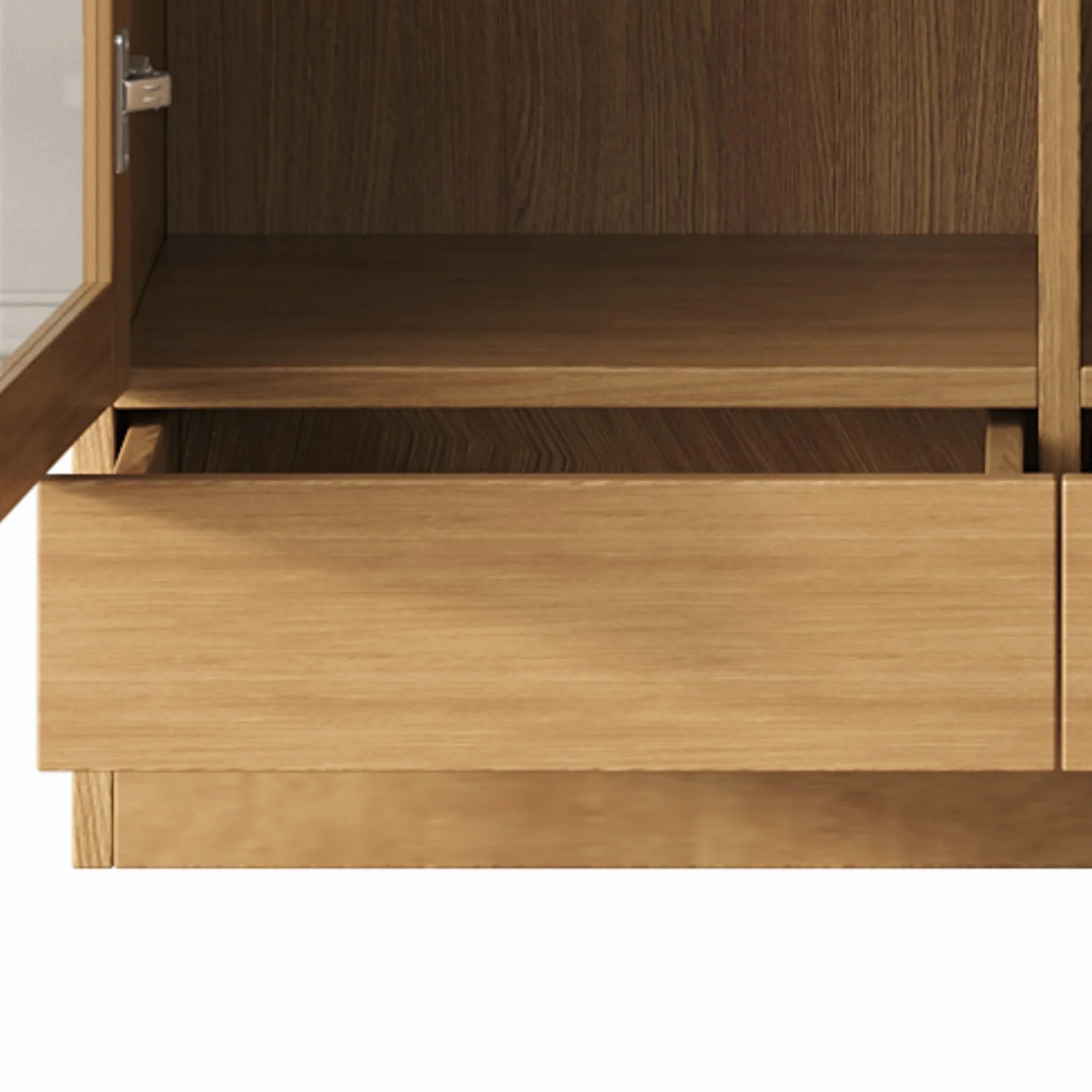 Moimhear Vitrina de cristal, estantería, estantería de almacenamiento, estantes escalonados, estantes no ajustables, cajones push to abiertos sin asas (80 x 40 x 160 cm, color madera)