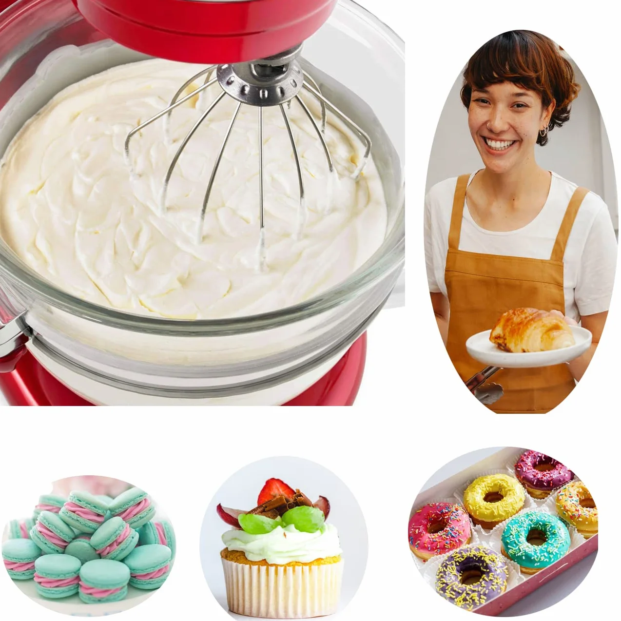 KN256WW 6 QT Látigo de alambre de acero inoxidable para KitchenAid soporte mezclador accesorio de reemplazo, huevo crema agitador, pasteles mayonesa batidor