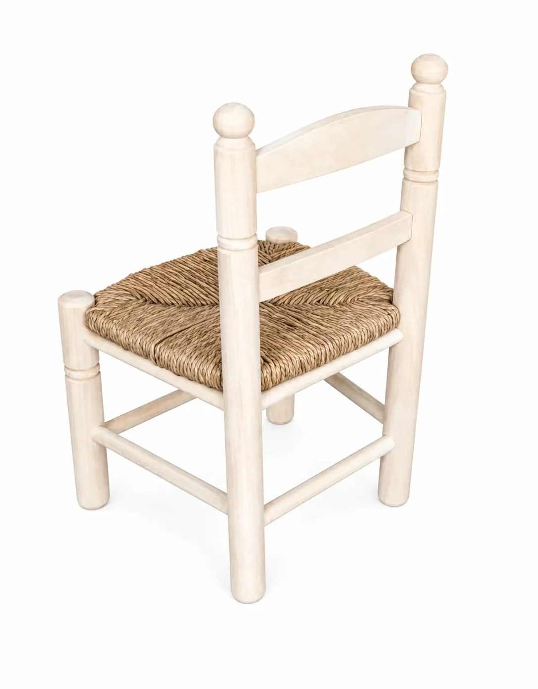 GRECA Silla Infantil Asiento Enea Madera Chopo Crudo para Pintar 32x26x50
