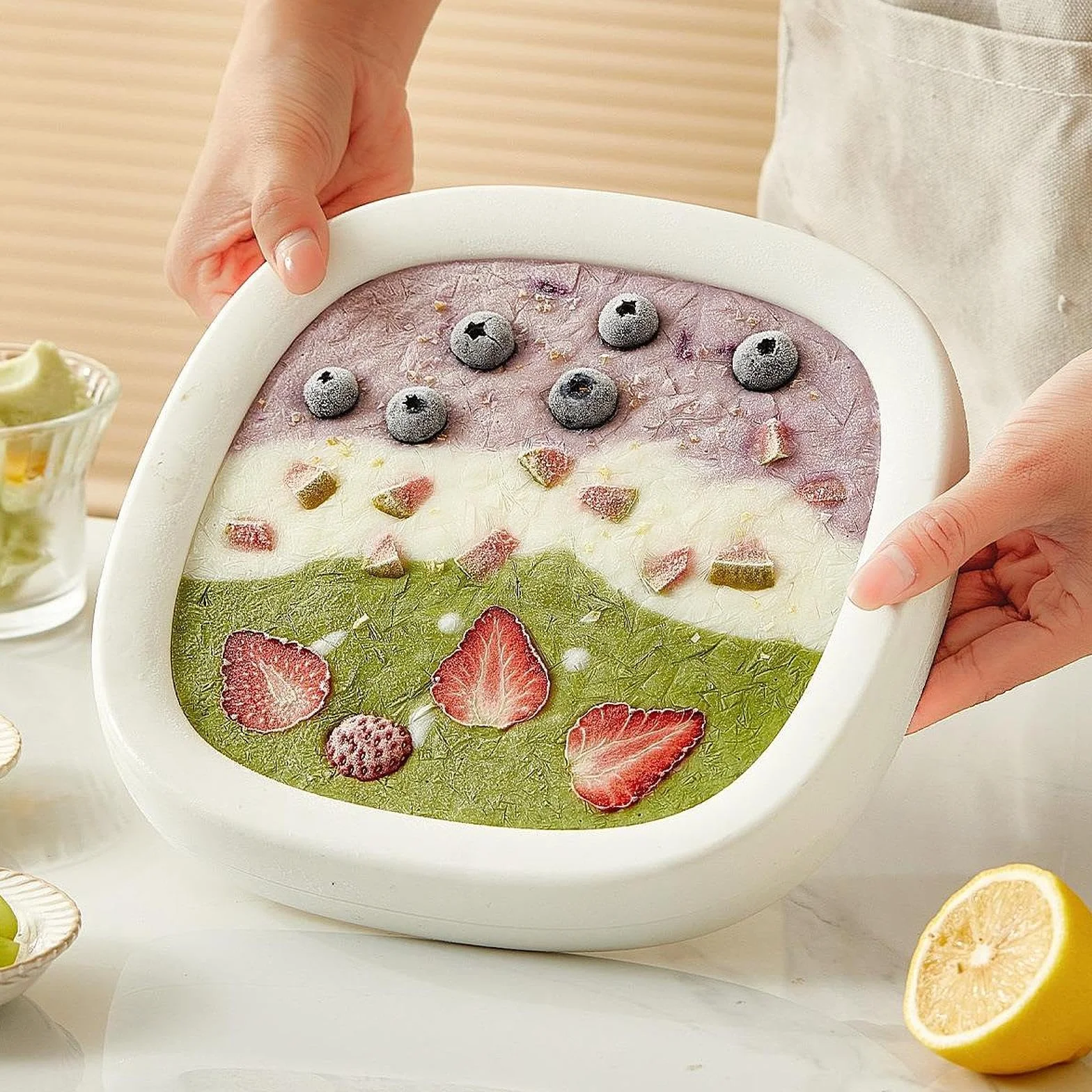 Bandeja DIY Fácil de Limpiar para Accesorios de Bricolaje, Plato Frío Instantáneo, Bricolaje Casero para El Hogar Y La Familia, Beige, Individual