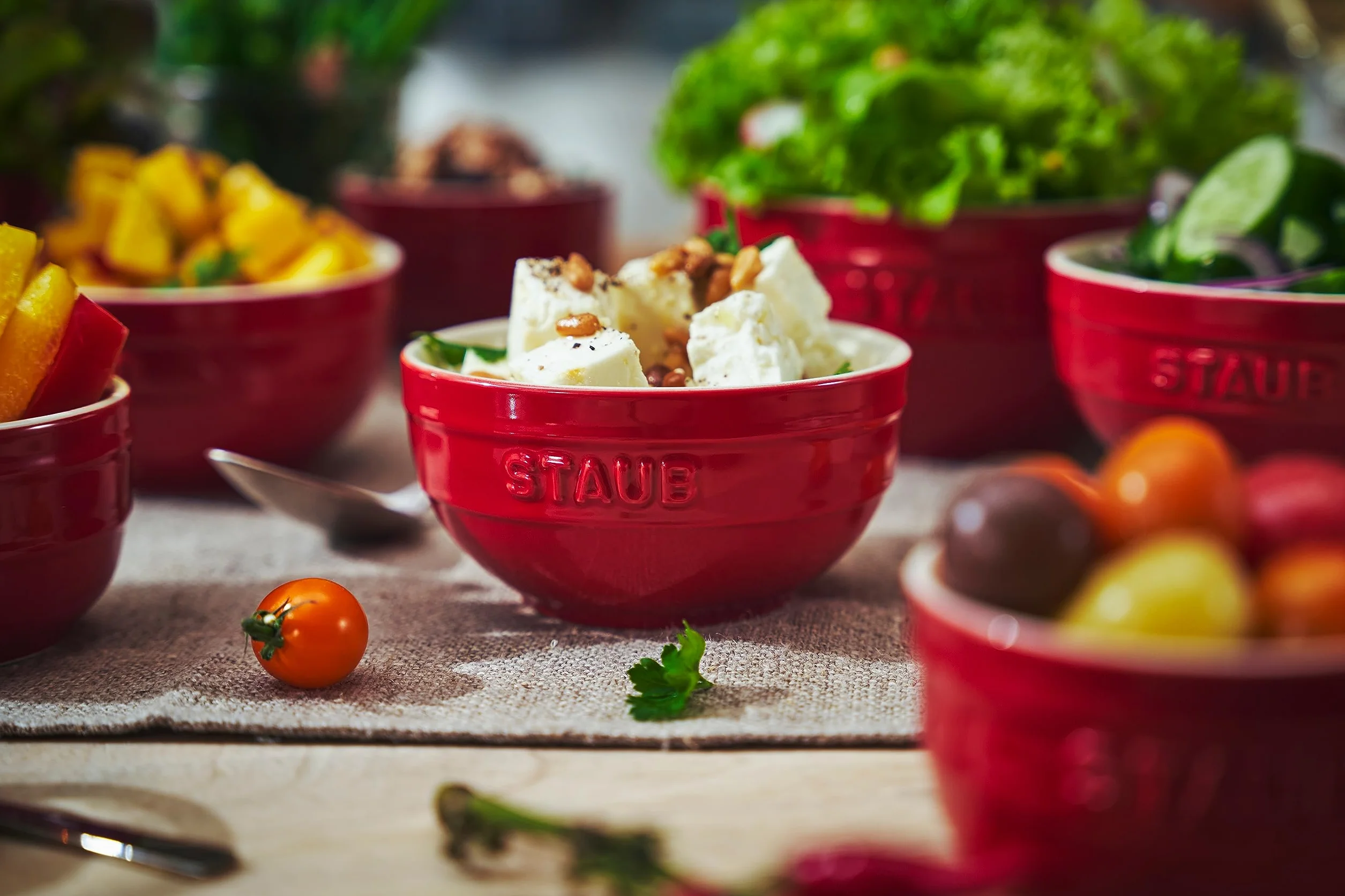 STAUB Ceramique - Cuencos de cereales (400 ml, 4 unidades, 12 cm), color rojo
