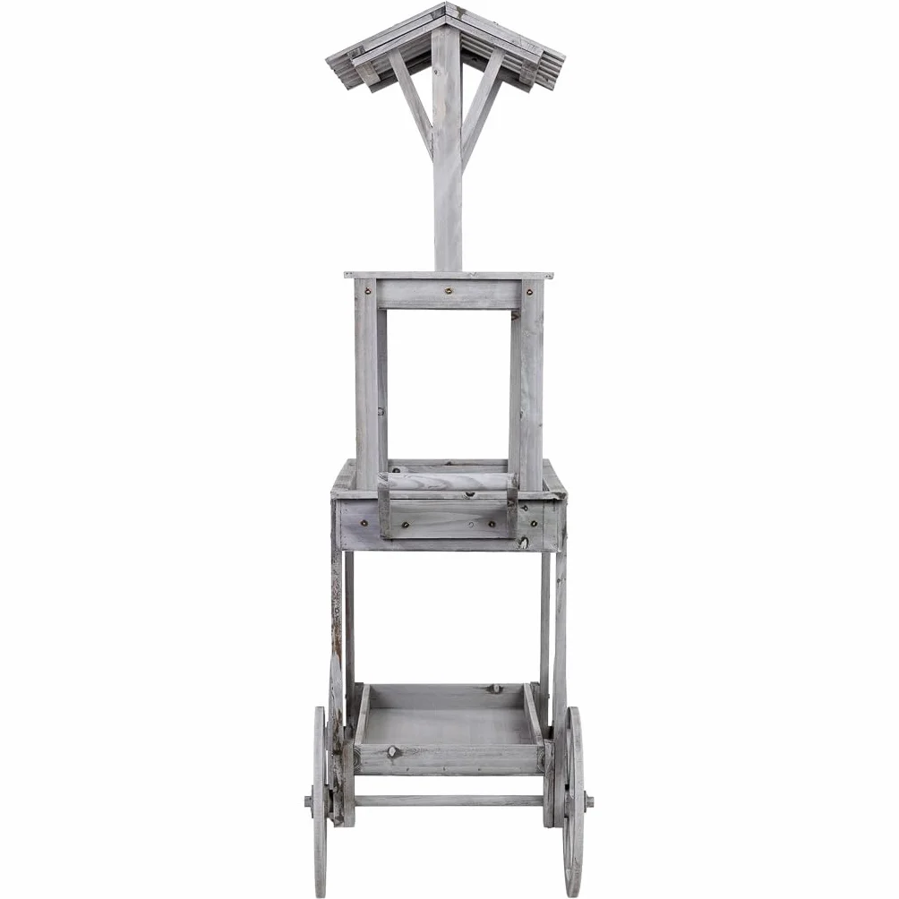 WANDERLUST DECO Carro expositor de madera 100x46x163h cm