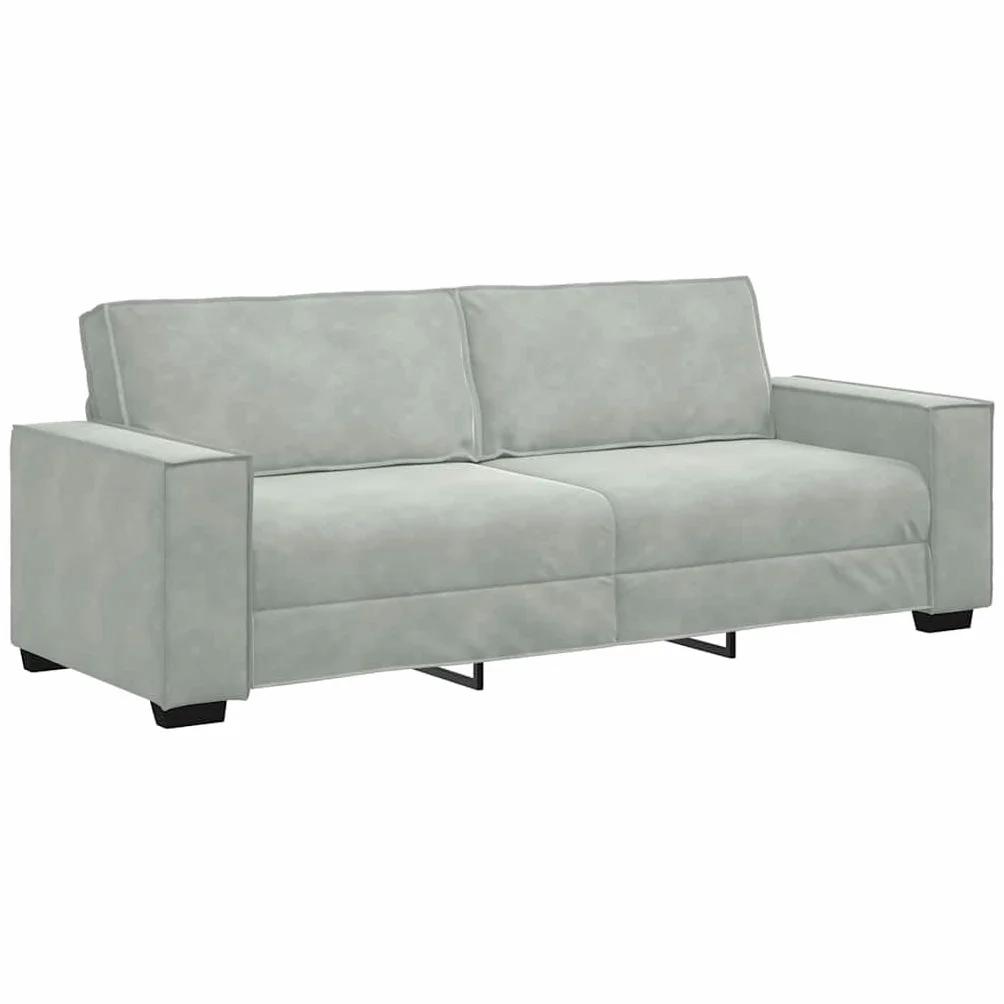 Sofá de 3 plazas Terciopelo Gris Claro 220x78x84 cm