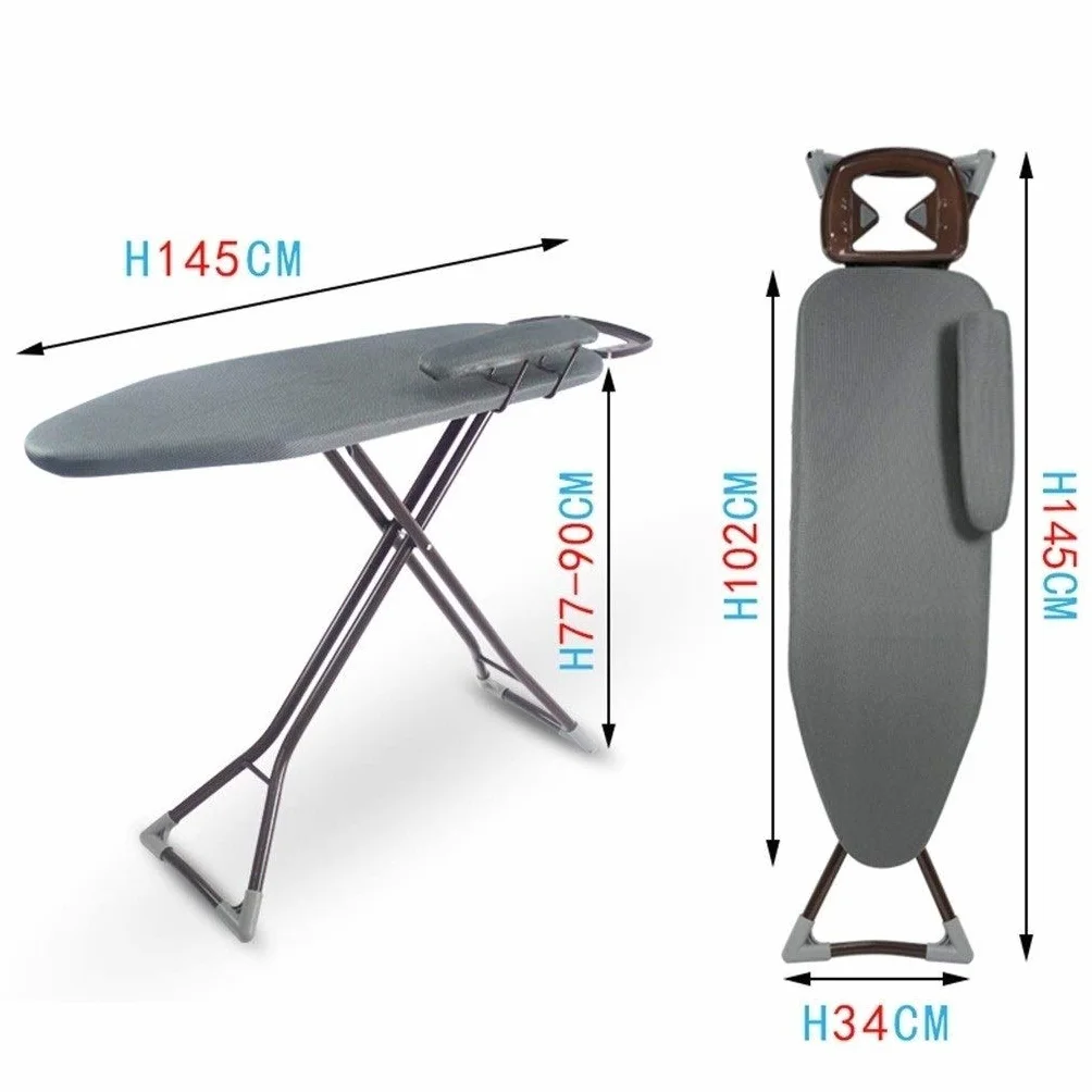 Tabla de Planchar de Hotel, Tabla de Planchar de Seguridad Gruesa Tabla de Planchar Ajustable de 5 velocidades, Acero, con Soporte de Manga retráctil Tablas de Planchar de 145 * 34 * 90 cm (