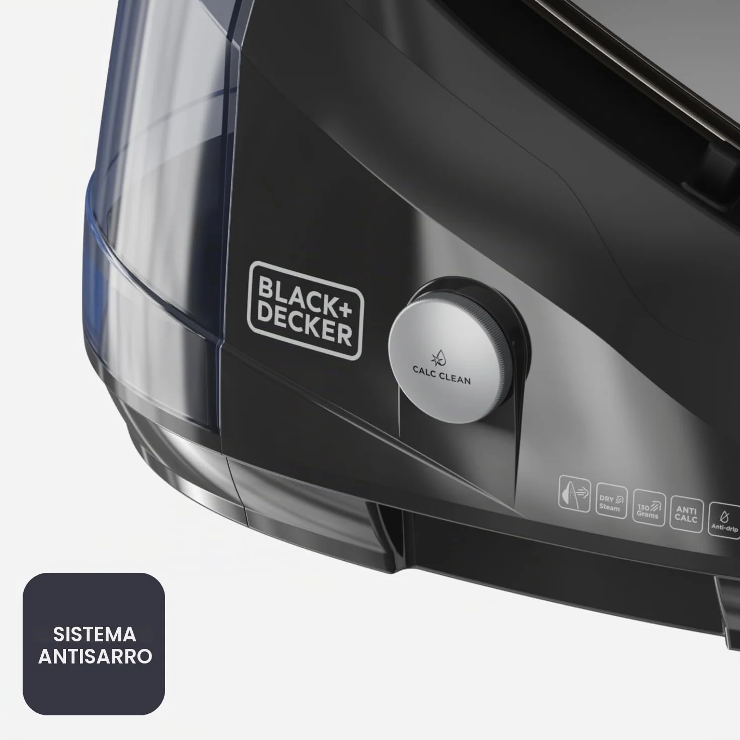 Black+Decker - Centro de Planchado BXSS2600E | 2600W | Presión 7 Bares | Vapor antimicrobiano | Depósito Extraíble 1.5L | Vapor Seco Continuo 130 g/min |Sistema Antical y Bloqueo | Modo ECO | Auto Off