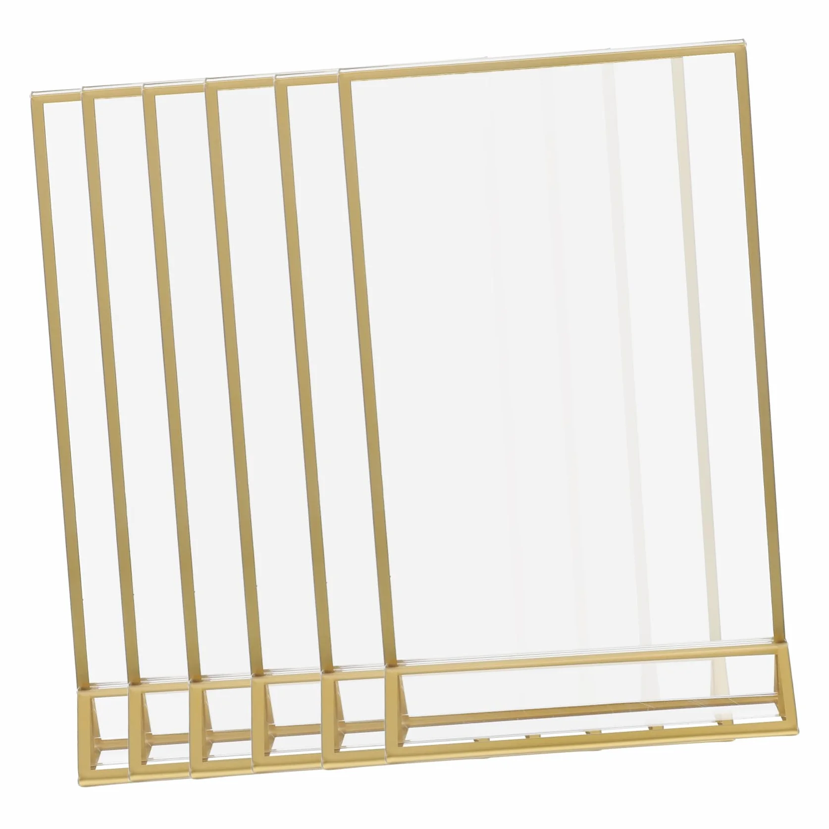6piezas Licor Letreros Acrilicos para Mesa Transparente Borde Dorado Portaletreros de Acrilico Portacarteles para Banquetes Portamenús Soportes para Letreros Expositor para Bodas