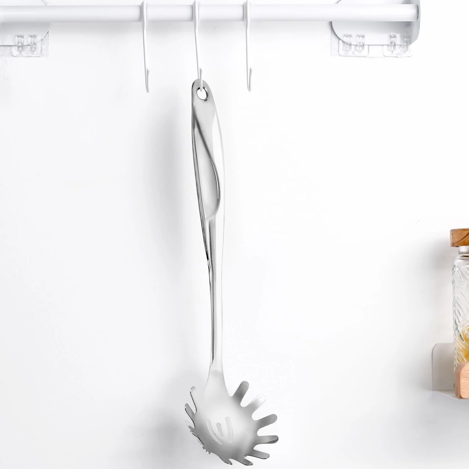 1 Pieza Cuchara para Espagueti,Servidor para Pasta,Cuchara para Pasta de Acero Inoxidable,Tenedor para Pasta,Apto para Lavavajillas,Para La Cocina Casera