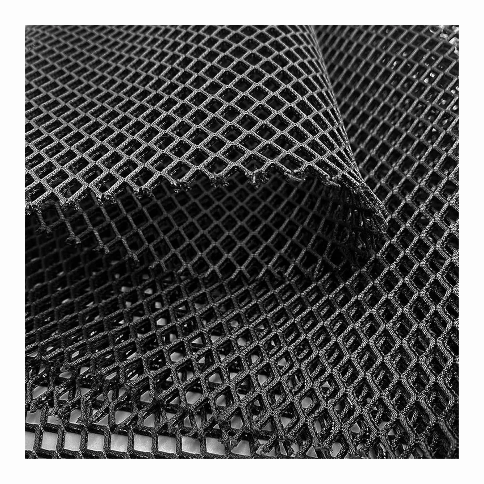 Tejido de malla para costura, Tela de malla capa aire 3D rejilla poliéster, 1 yarda, 140cm, blanca, negra for coser(Black,90cmx140cm)