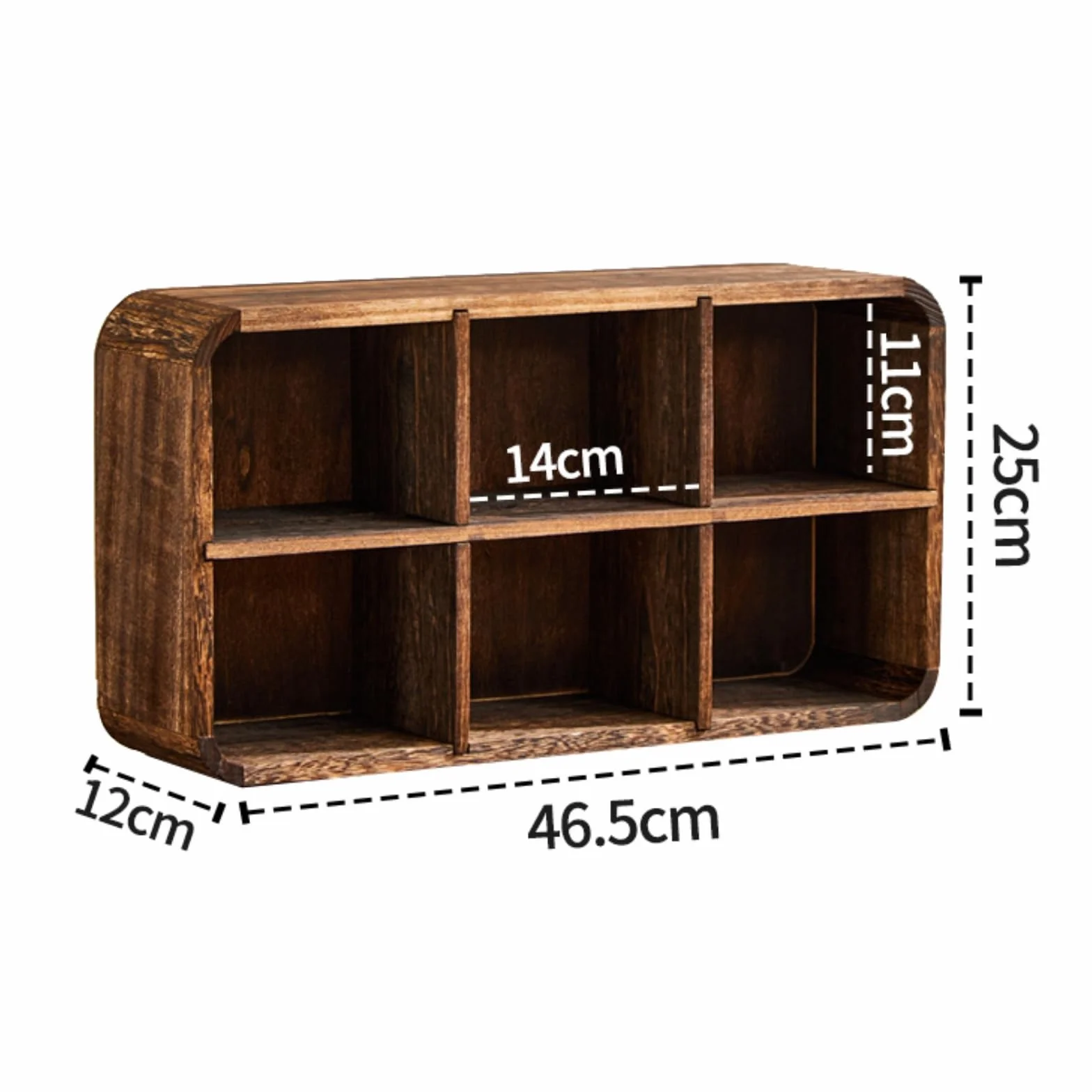Organizador Tazas con Compartimentos Compacto Estan para Aficionados Al Té, Coleccionistas, 6 Compartimentos con Panel Trasero