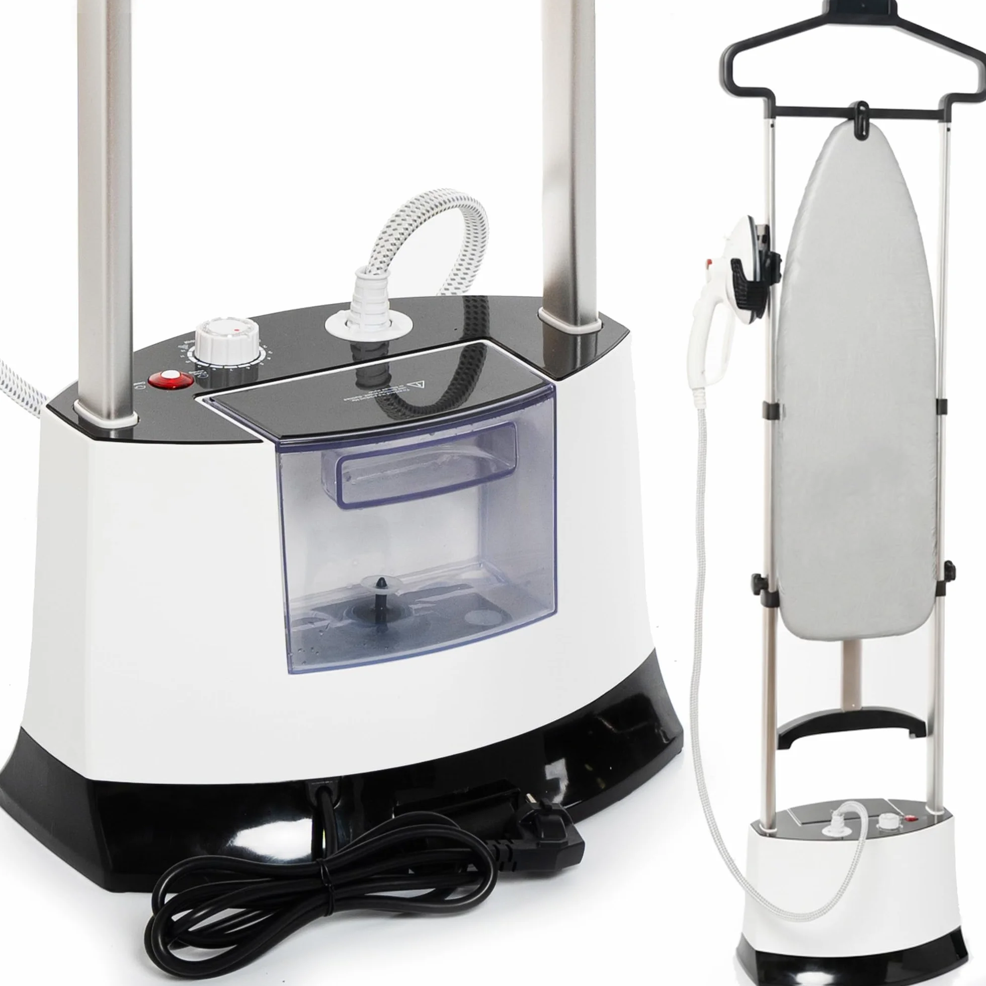 Plancha Vertical Vapor Profesional: Potencia 1400W Presión 6 Bar 12 Niveles de Temperatura Tabla de Planchar Plegable Depósito de Agua 1.6L para Hogar Hotel Familia Negocios