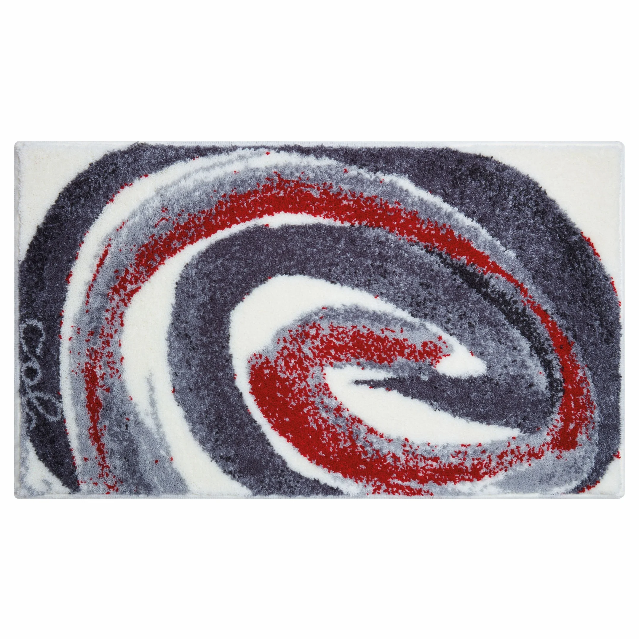 Grund Alfombra de Baño de Diseño COLANI, Ultra Suave y Absorbente, Antideslizante, 5 Años de Garantía, Colani 42, Pequeña Alfombra 50x60 cm, Gris Rojo