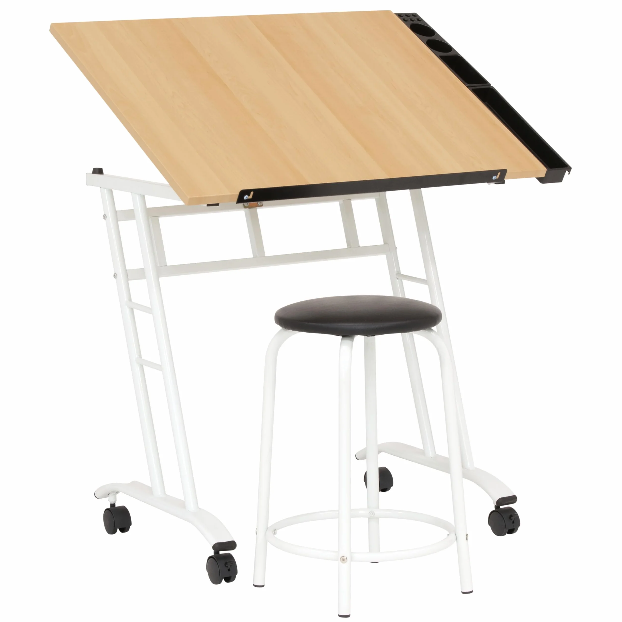 Studio Designs 13240 - Centro de Manualidades, Blanco/Arce, 86 cm de Ancho x 59,7 cm de Profundidad x 95,2 cm de Alto