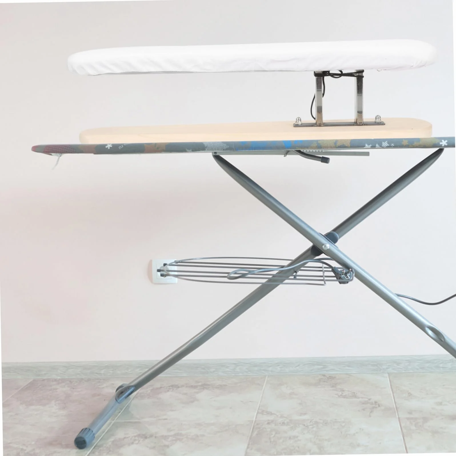 PRETYZOOM Tabla De Planchar Portátil Pequeña De Madera Funda White, Práctica y Ligera, para Uso Doméstico y Viaje, Accesorio De Planchado Multiusos para Dormitorio y Lavandería