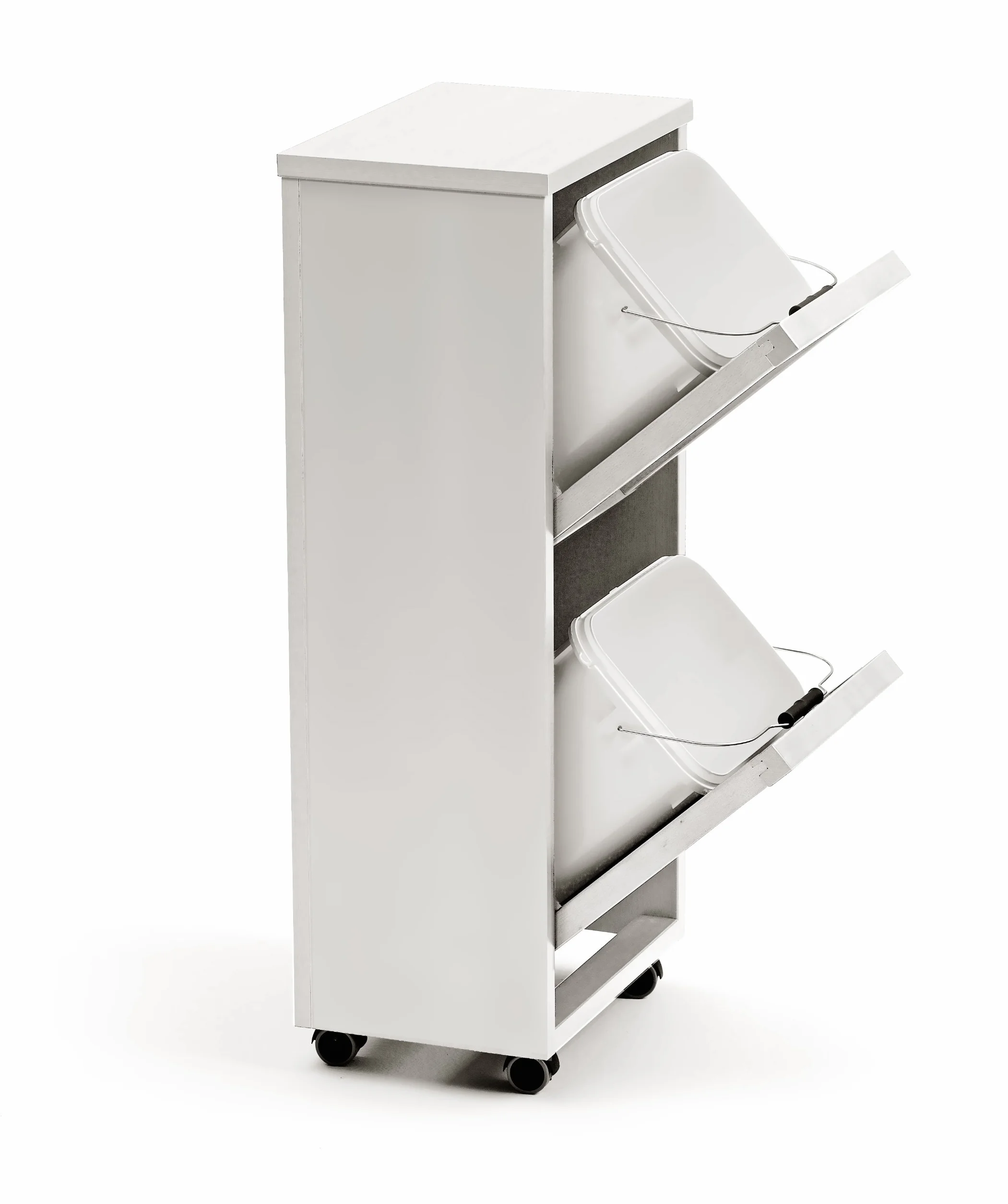 Arredamenti Italia 872 MADERA BLANCO Mueble Para Recogida Selectiva De Residuos en madera