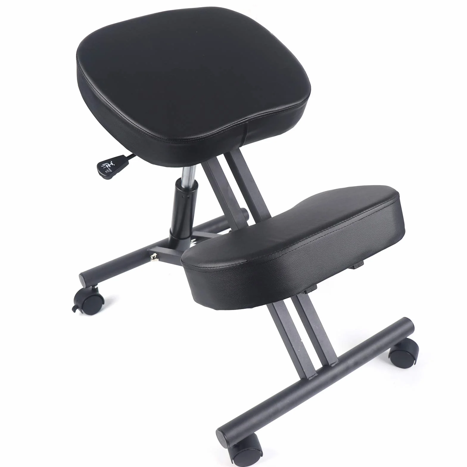 Silla ergonómica ortopédica de espuma y acero para rodillas, corrector de postura, cojín de cadera, silla de salud para hogar y oficina, color negro, HJYJ-5728-DKTD