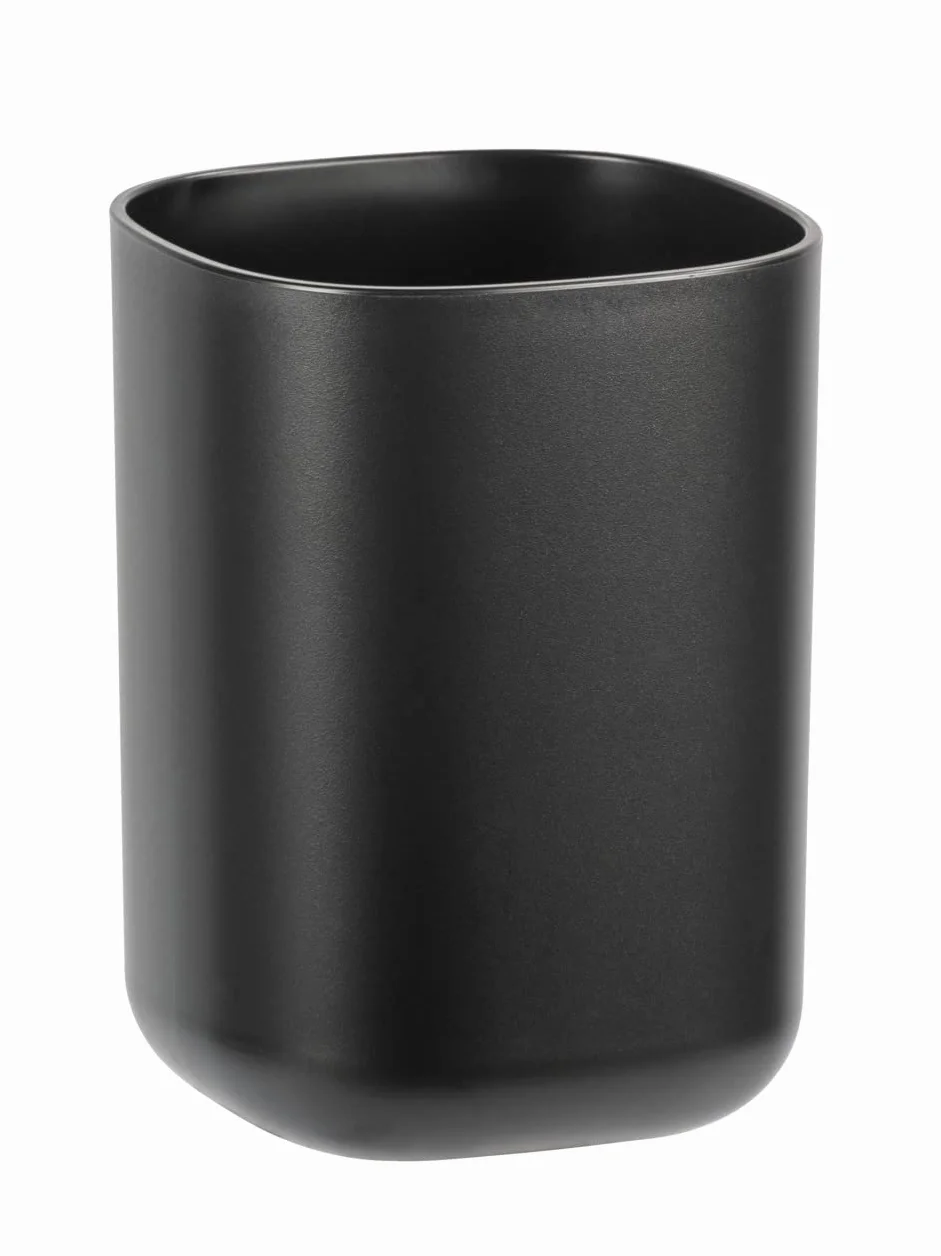 Wenko Davos Vaso de dientes, negro mate, Ø 7,7 x 10,5 cm