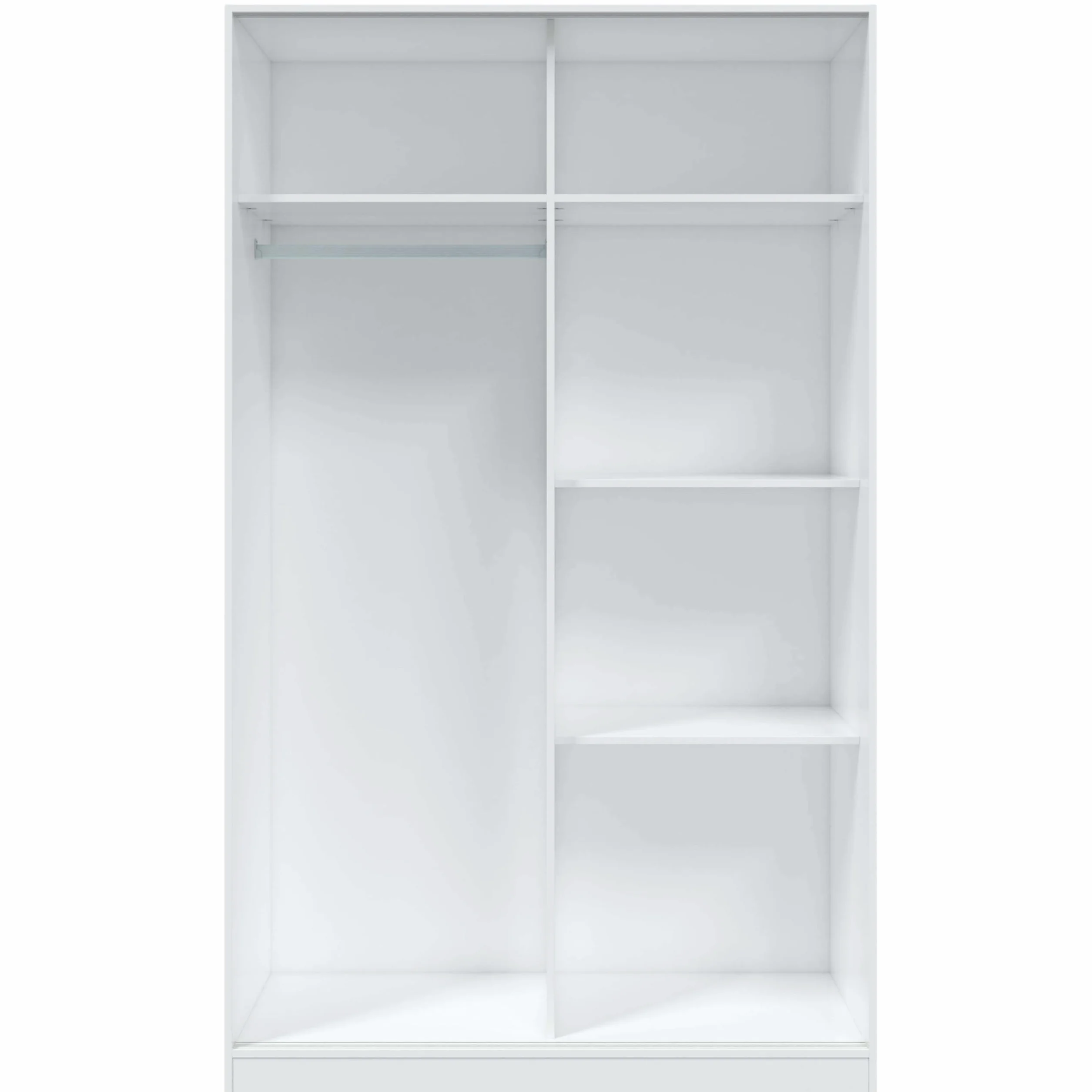 Habitdesign Armario 2 Puertas Correderas con Estantes y Barra, 200x120x50 (AltoxAnchoxFondo - en cm), Color Blanco Artik y Cemento, Modelo Indira