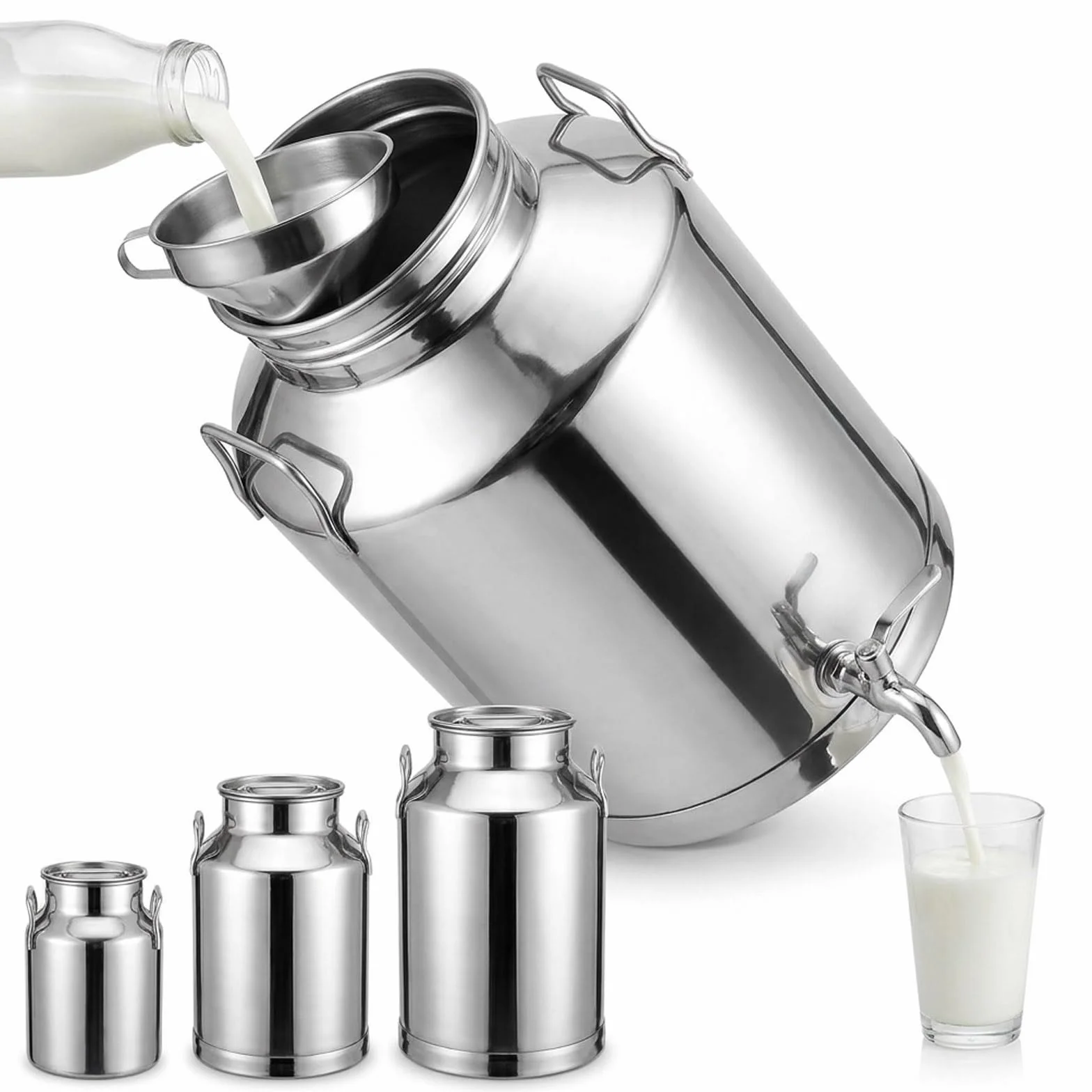 Dispensador de Bebidas y Agua de Acero Inoxidable 304 con Grifo | Barril Hermético 5L-120L para Aceite, Leche y Bebidas, Fácil Llenado para Uso Hogar y Comercial(68Liter)