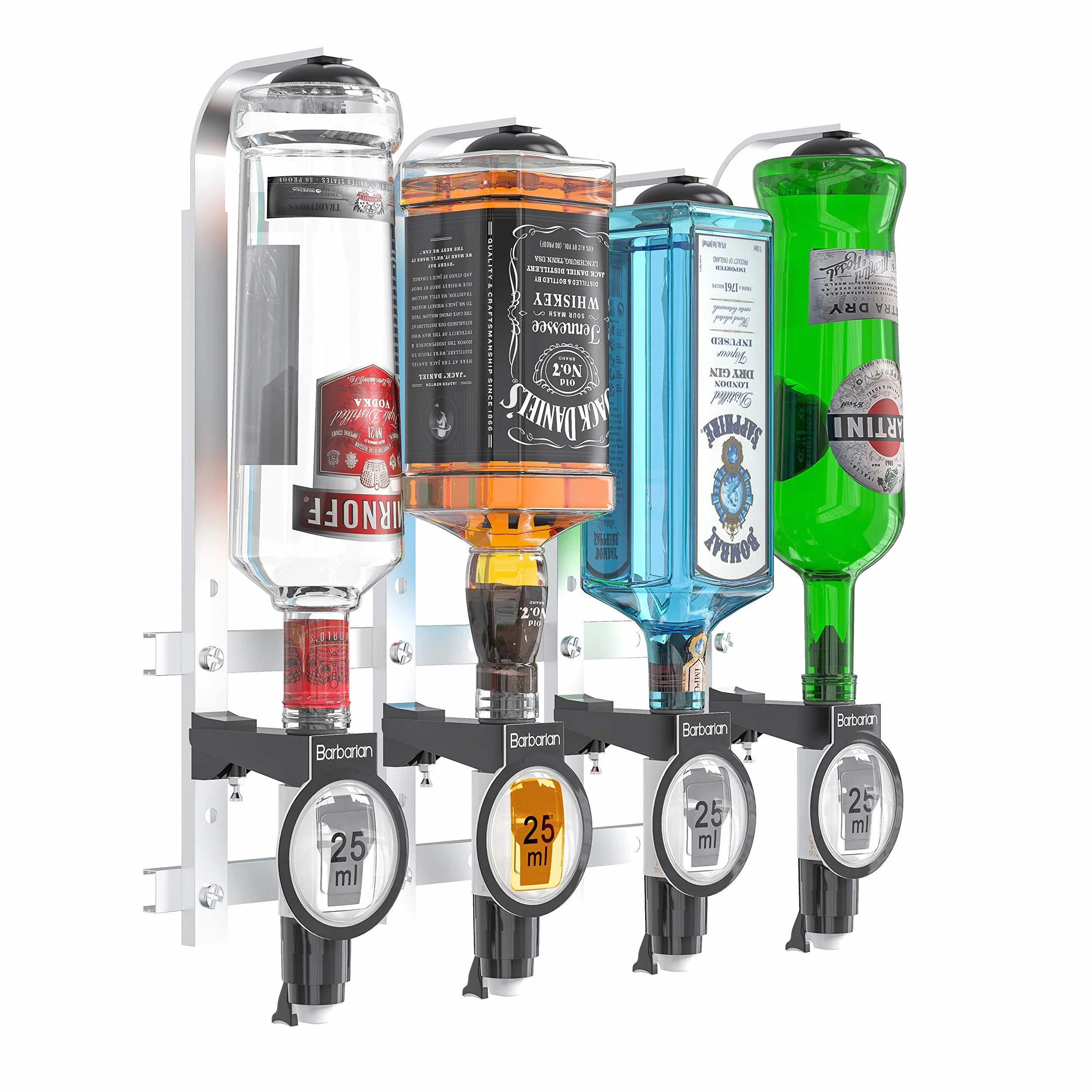 Barbarian - Óptica para Botellas 4/6 para Bebidas alcohólicas – Bar Butler Soporte de Medida de chupito dispensador de Bebidas al revés Bar