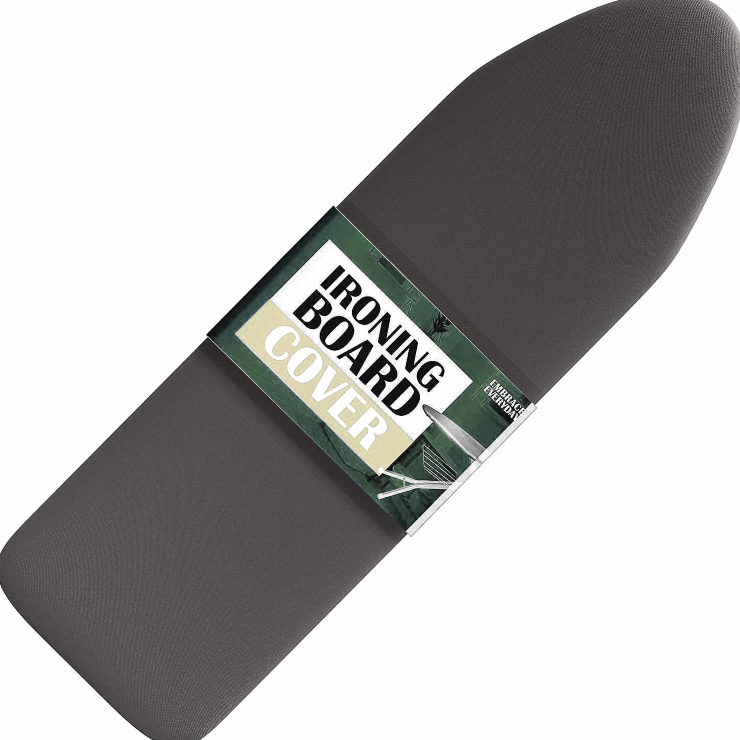 Hearth & Harbor Ironing Board Cover and Pad 15x54 Full Size, Thick Heavy Duty Scorch Resistant Padding Elastic Edge Hook & Loop Fastener, Iron Board Cover with Padding, Grey