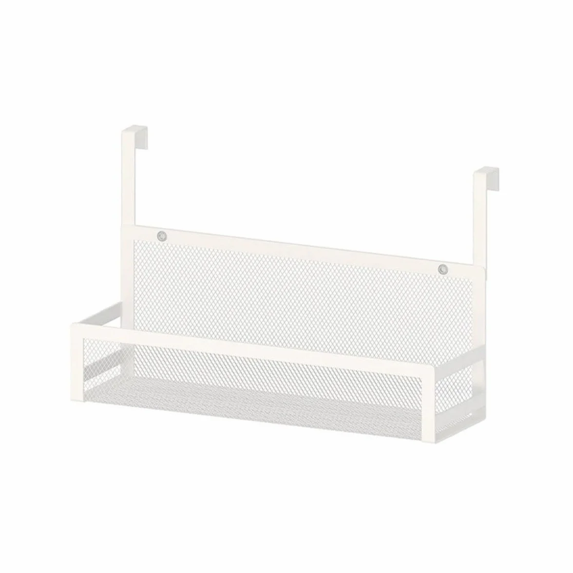 Cesta de almacenamiento para colgar sobre la puerta del armario, cocina, baño, despensa, debajo del fregadero, solución para ahorrar espacio (blanco)