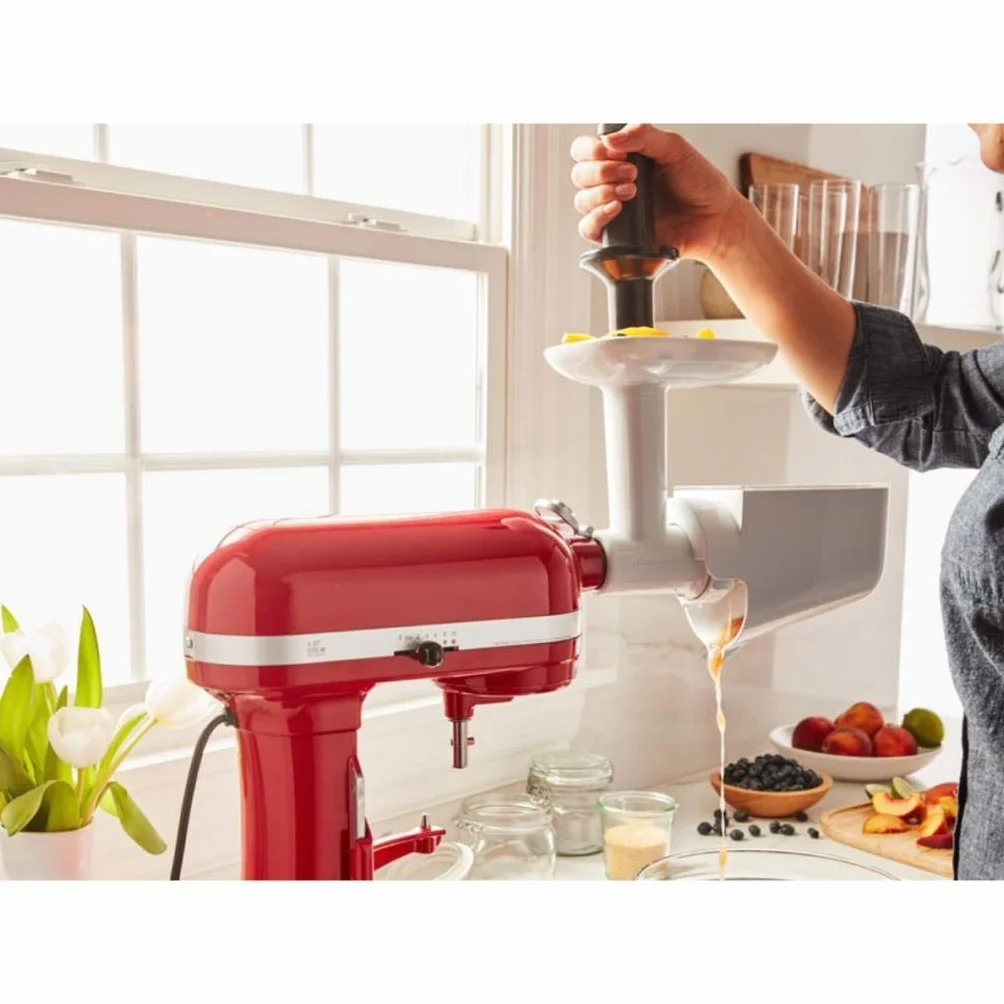 KitchenAid Set Accesorio Picadora y Colador de Verduras para Robots de Cocina, Pica Carne y Verduras, Prepara Mermeladas, Salsas y Papillas