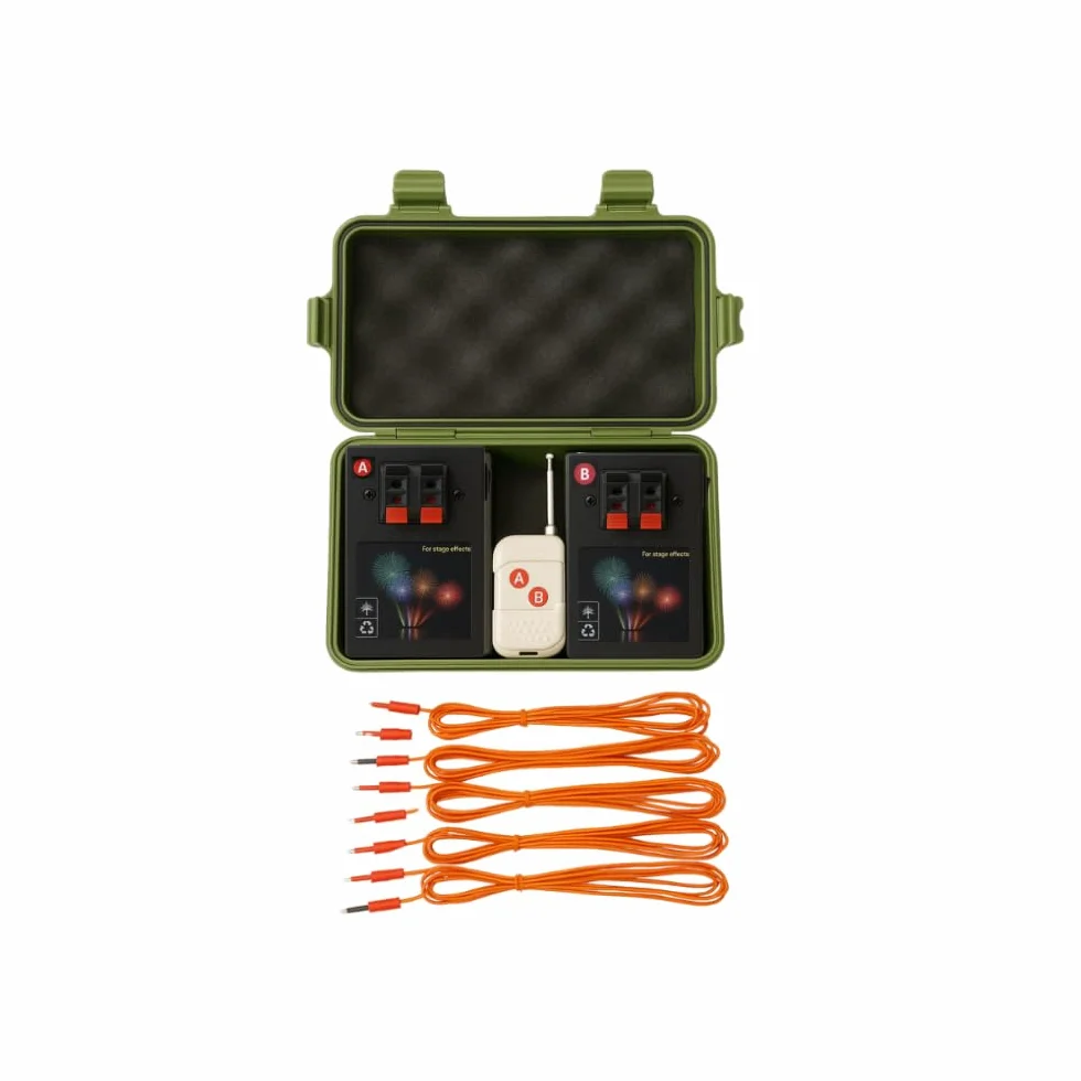 zenda Club - Sistema de disparo remoto para fuegos artificantes, kit pirotécnico de 4 canales con mando a distancia inalámbrico - caja de almacenamiento resistente