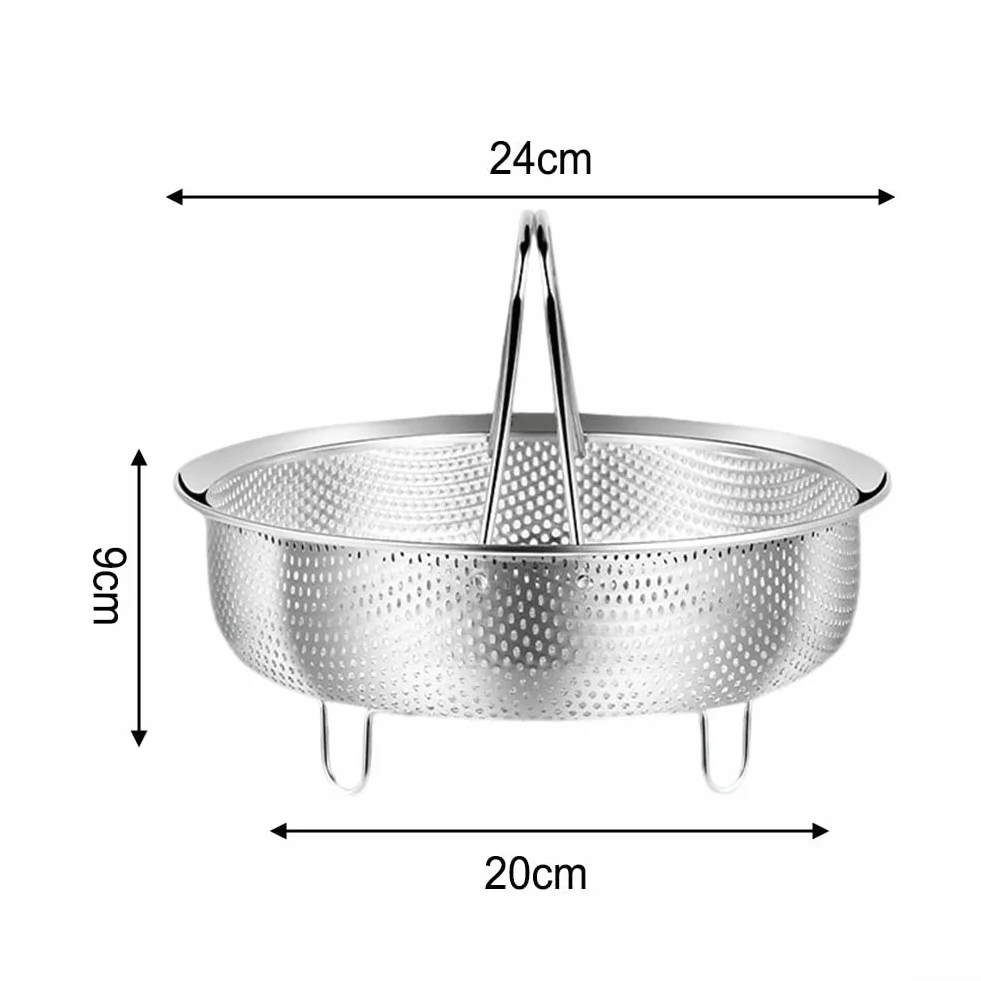 Cesta de vapor de acero inoxidable 304 para olla a presión, 14-24 cm XL