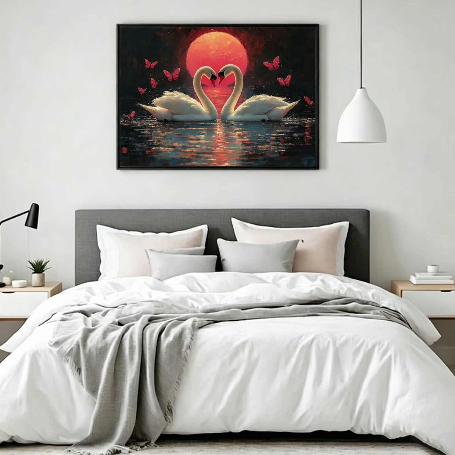 Pintar por Numeros cisne Pinturas Acrilicas Animal Pintura por Numeros Adultos DIY Lienzos para Pintar, Pintura Acrilica Manualidades, Decoración para Hogar, Regalos Cumpleaños 70x90cm Sin Marco q-856