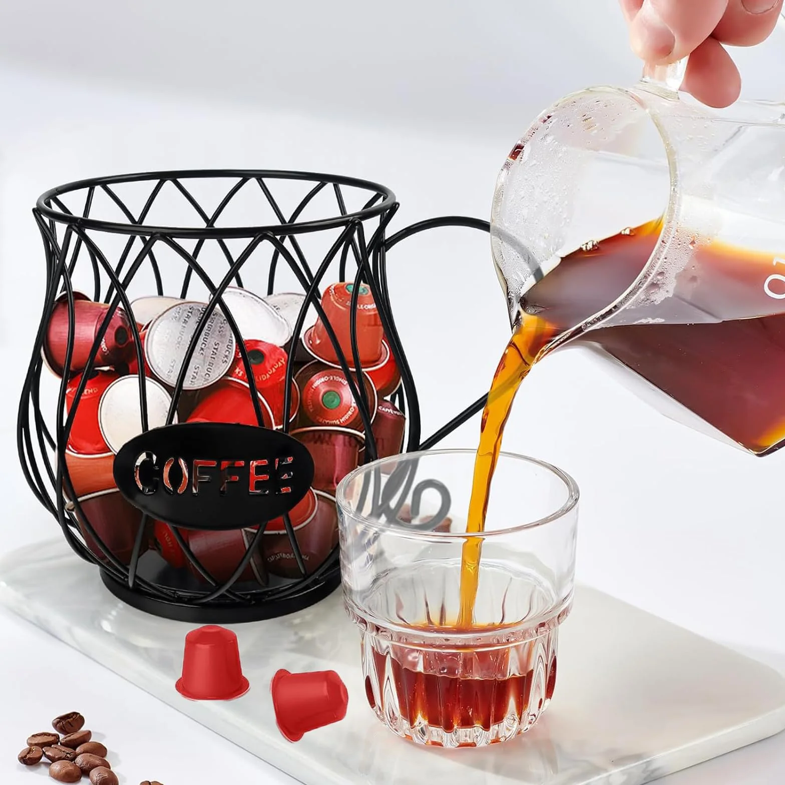 Cesta de Almacenamiento para Cápsulas de Café, Soporte de Expreso