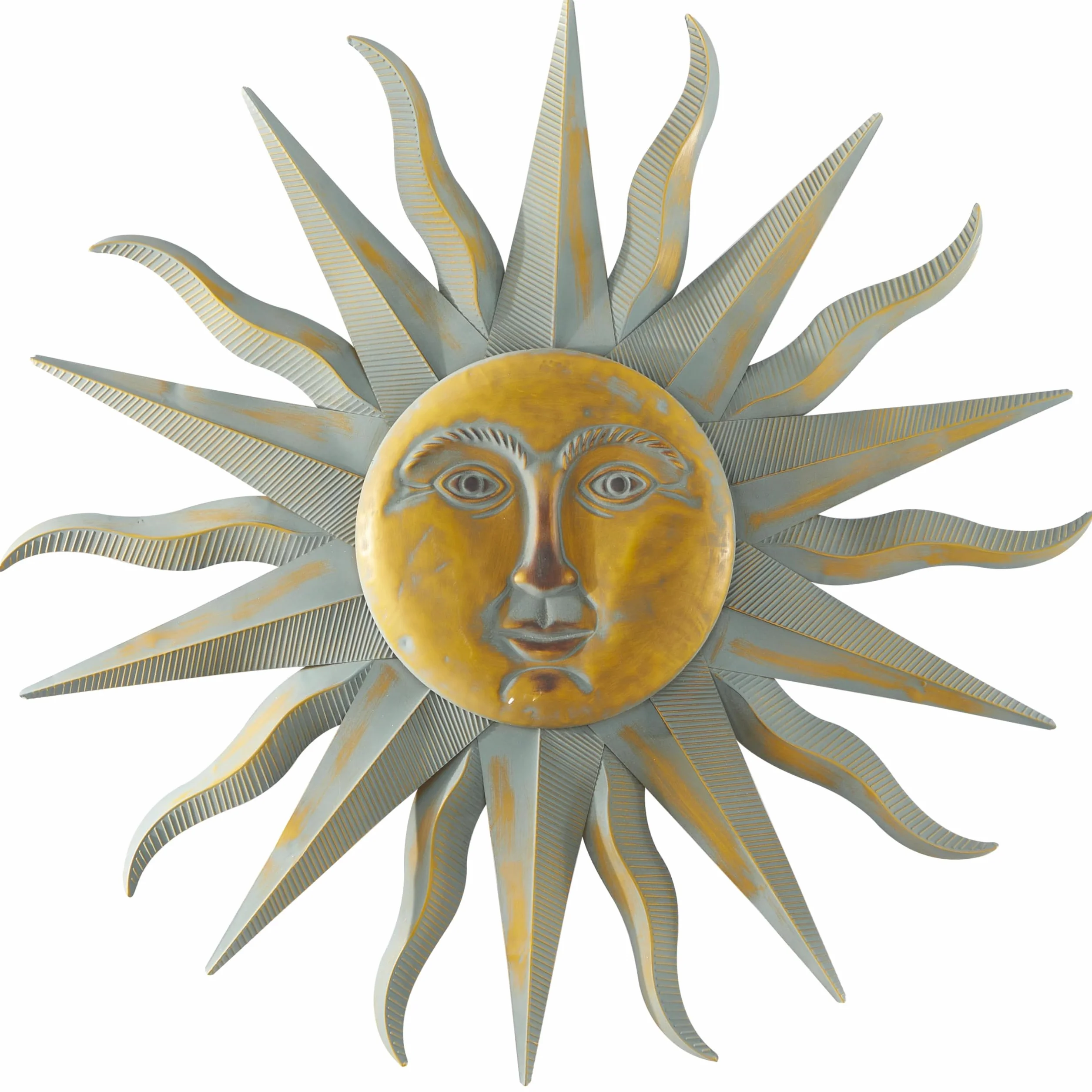 Deco 79 Metal Sun Home Decor, Hierro, Dorado, Wall Art 35" x 1" x 35"