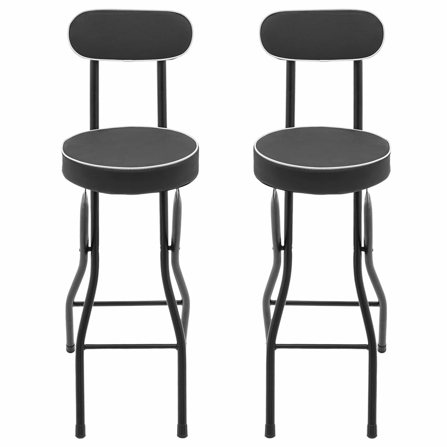 Juego de 2 taburetes plegables de 65 cm, taburete de bar plegable, taburete alto y plegable