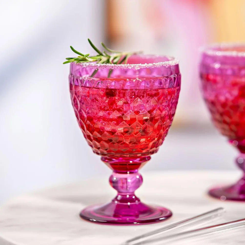 Villeroy & Boch Boston Berry - Juego de 4 copas de vino tinto, 200 ml, aptas para lavavajillas, color rosa