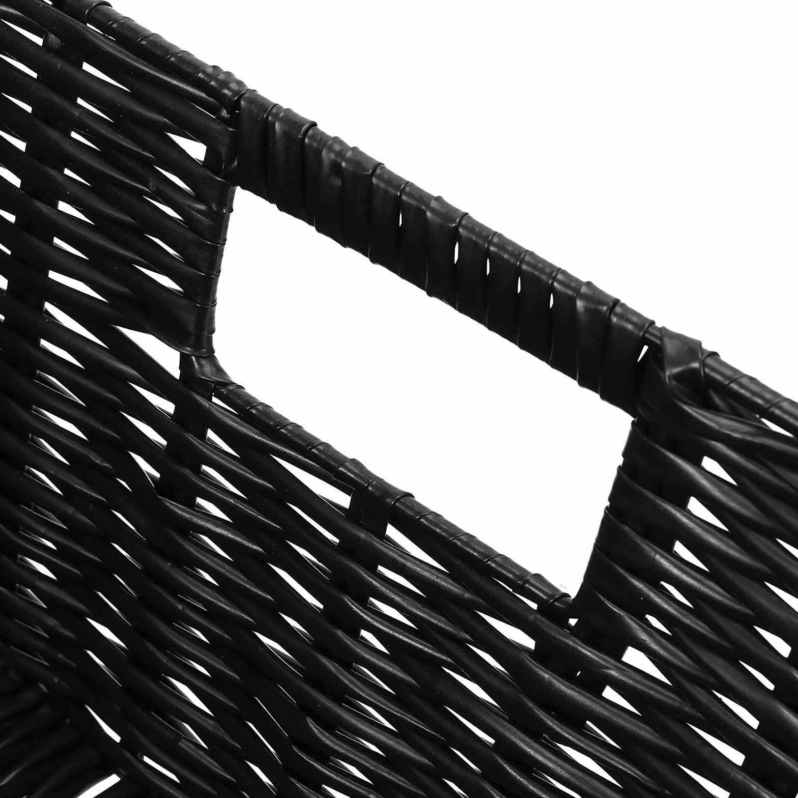 HAKZEON - Cesta Almacenaje, Juego de 3 Negro Cestas Organizadoras de Mimbre con Tapa y Cerradura, Cestas Apilables Tejidas a mano, Cesta para Almacenamiento de Baño, Dormitorio