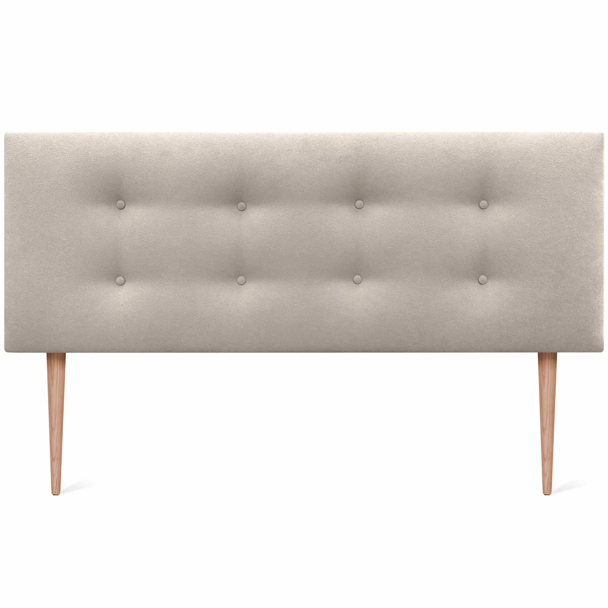 DHOME Cabecero de Polipiel o Tela AQUALINE Pro con 2 hileras de Botones y Patas Cabezal tapizado Cama Lujo (150x105cm con Patas (Camas 150/160), Tela Beige)