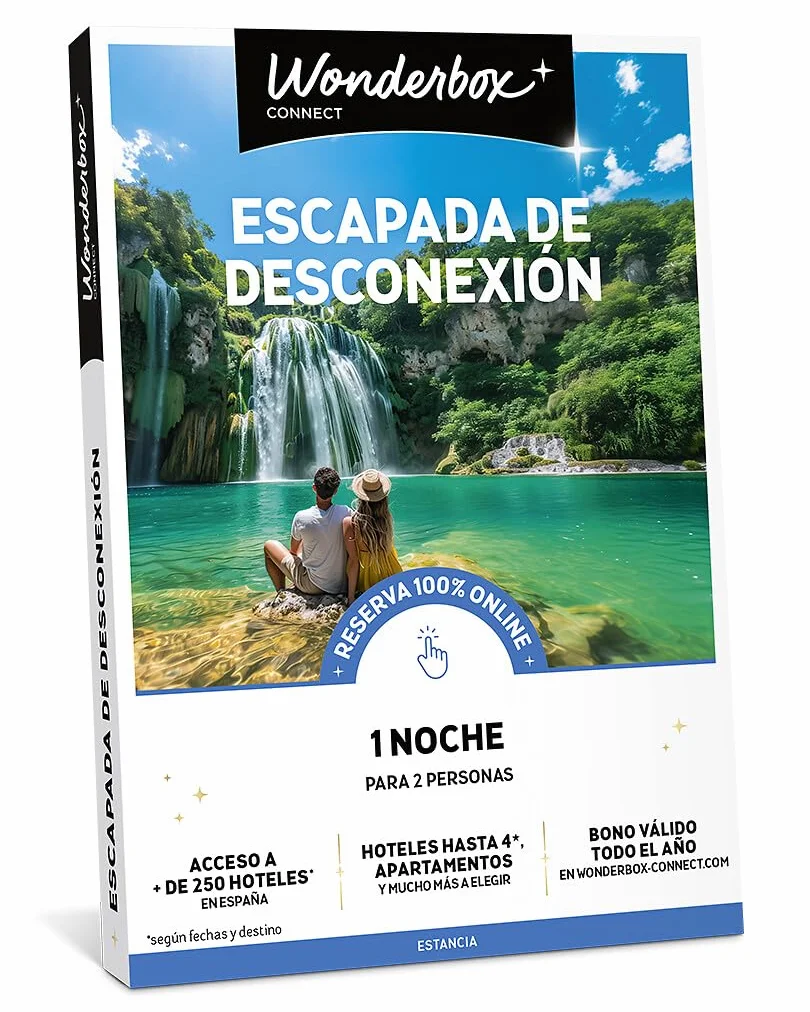 WONDERBOX – Cofre Regalo Escapada de desconexión - 1 Noche para 2 Personas - Escapada para Parejas - Regalar experiencias - Hoteles en Plena Naturaleza para desconectar y Descubrir España