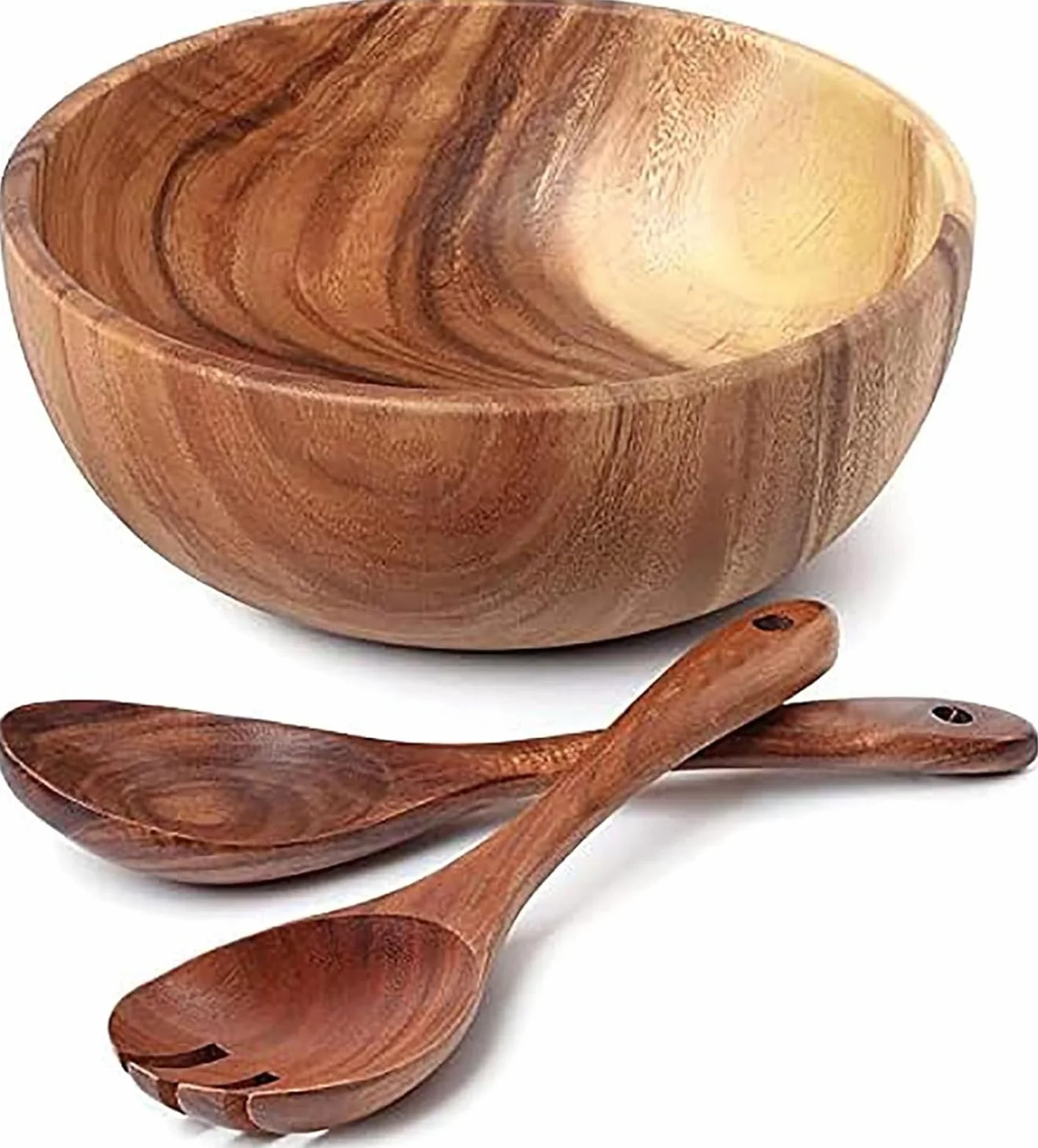 Ensaladera de Madera de 23 cm con Cuchara, se Puede Utilizar para Frutas y ensaladas.