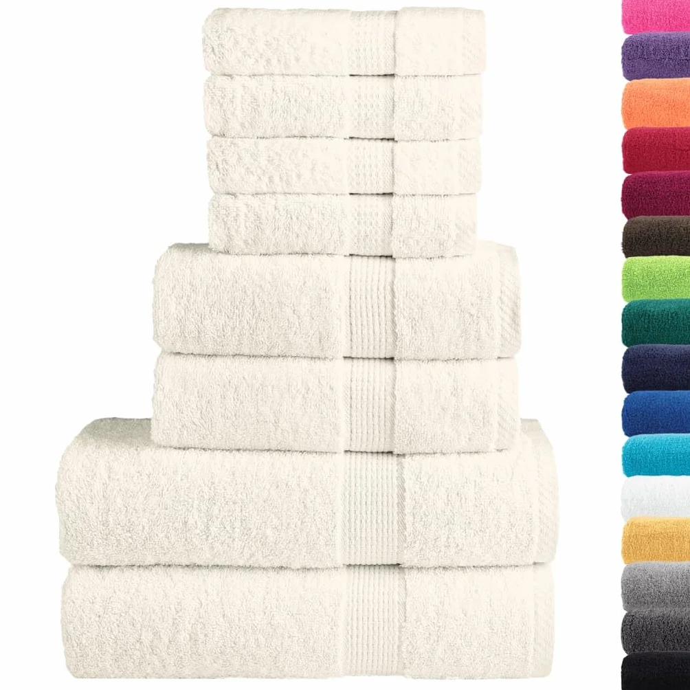 Solund - Juego de 8 toallas absorbentes de algodón de alta calidad, 600 g/m², con práctico gancho para colgar, para hotel y hogar