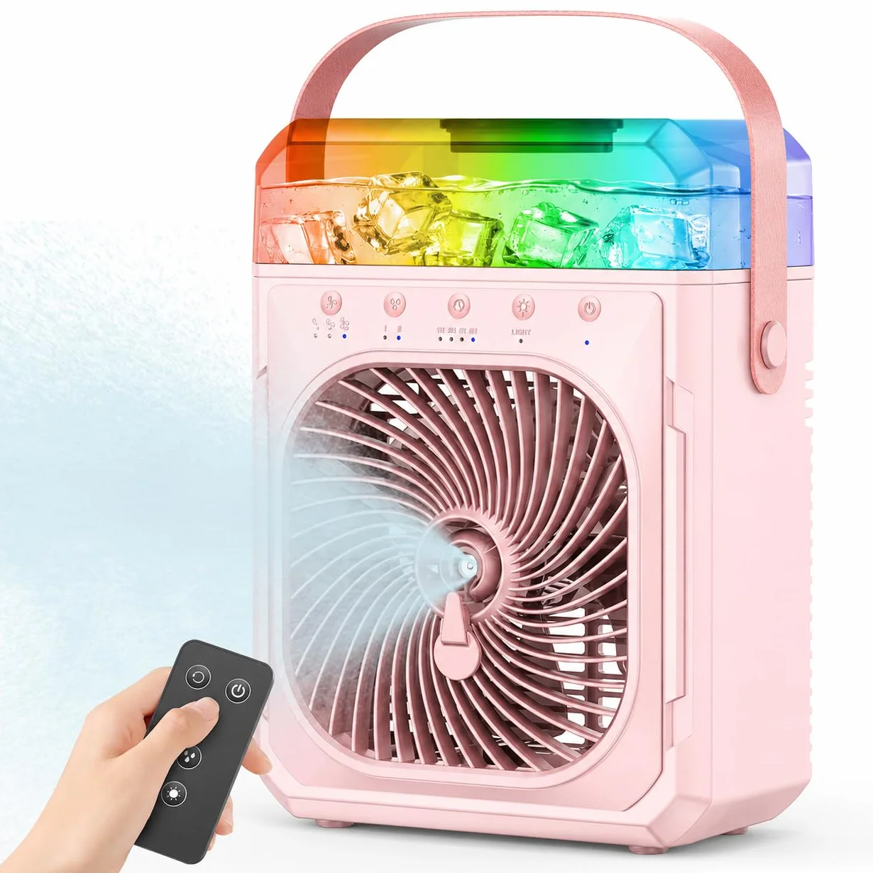 Ausic Ventilador de escritorio para oficina y dormitorio (rosa)