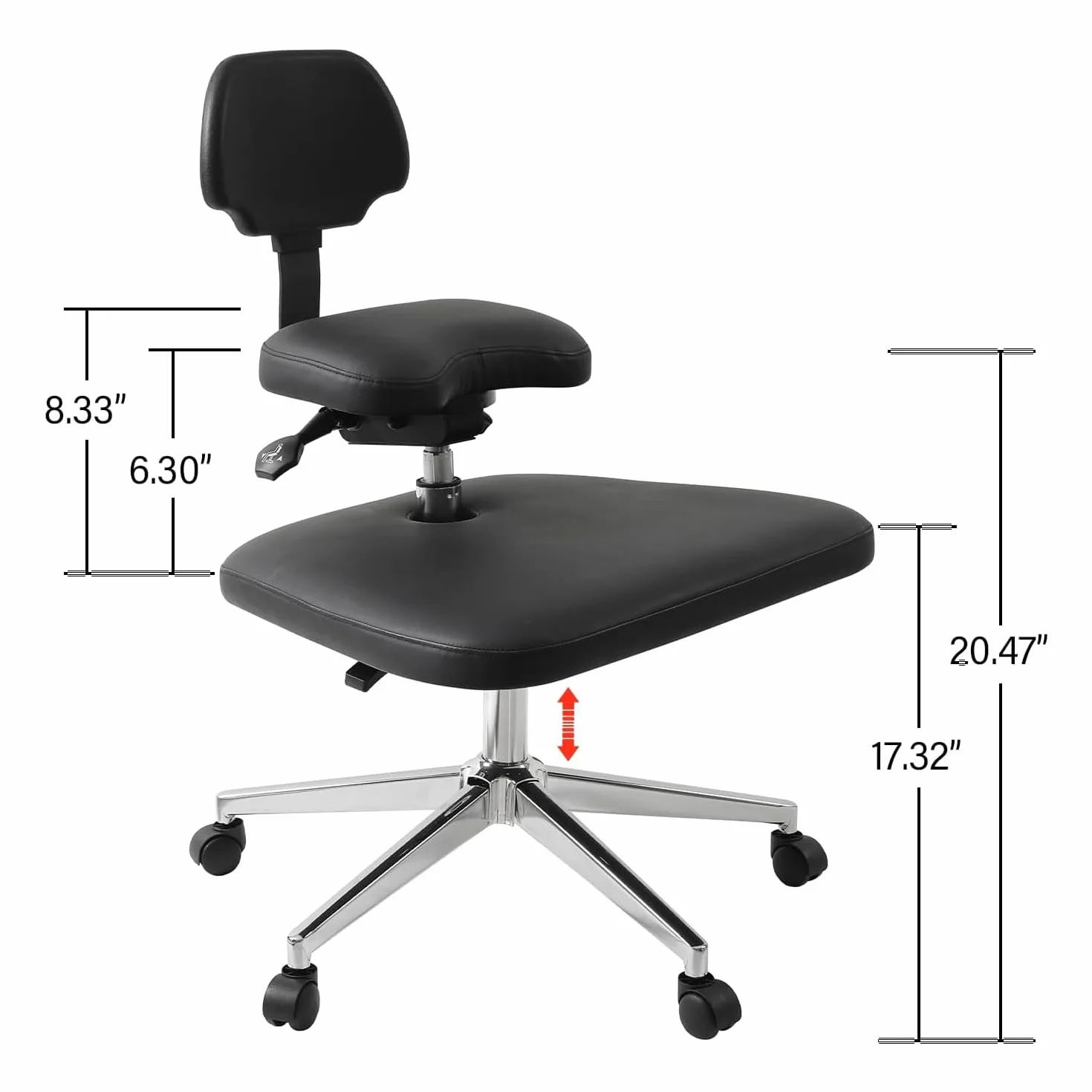 Silla de meditación para oficina o hogar, silla de rodilla con soporte lumbar y ángulo de inclinación ajustable, silla de yoga ADHD para adultos (negro)