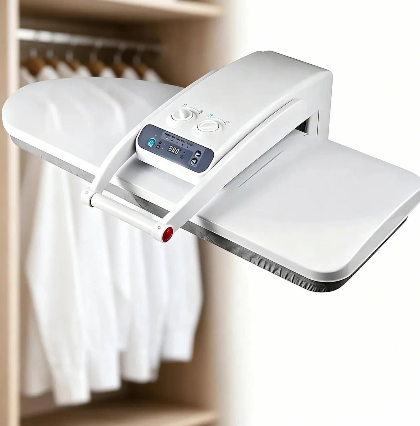 Plancha de presión comercial de 1400W con inyección de vapor(modelo estándar)| Incluye placa grande de 25,59 x 9,4 pulgadas,depósito de agua de 300 ml, pantalla LED y 5 ajustes de tejido Nostand