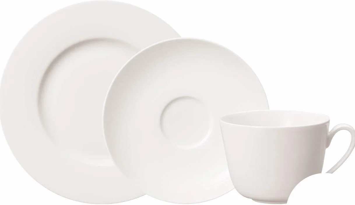 Villeroy & Boch 10-1380-7127 Set Twist White para hasta 6 Personas, 18 Piezas, Servicio de café Atemporal, Porcelana Premium, Blanco, Apto para lavavajillas