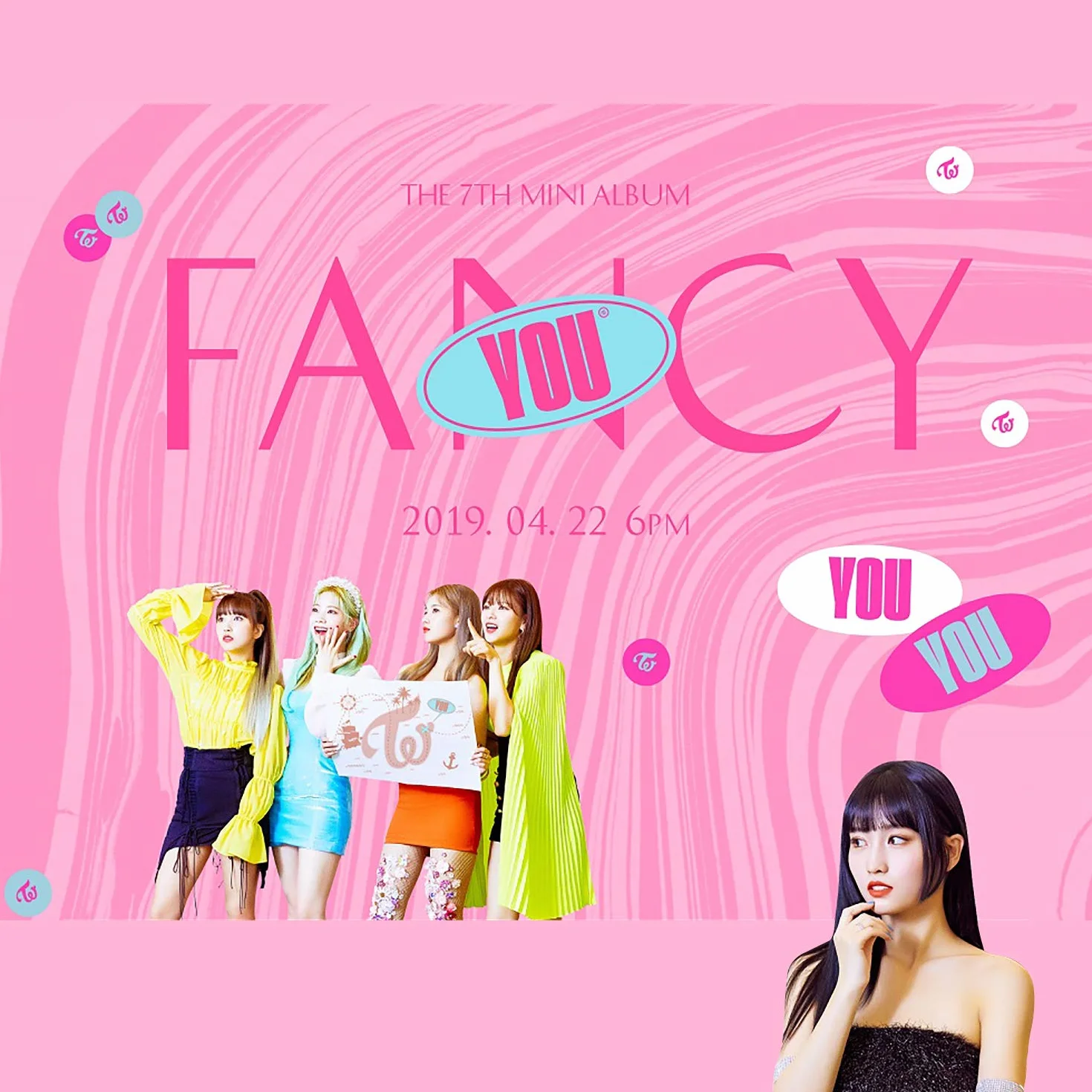 TWICE FANCY YOU C ver. CD + Photobook + Photocards + Sticker + 2 Pin Badges