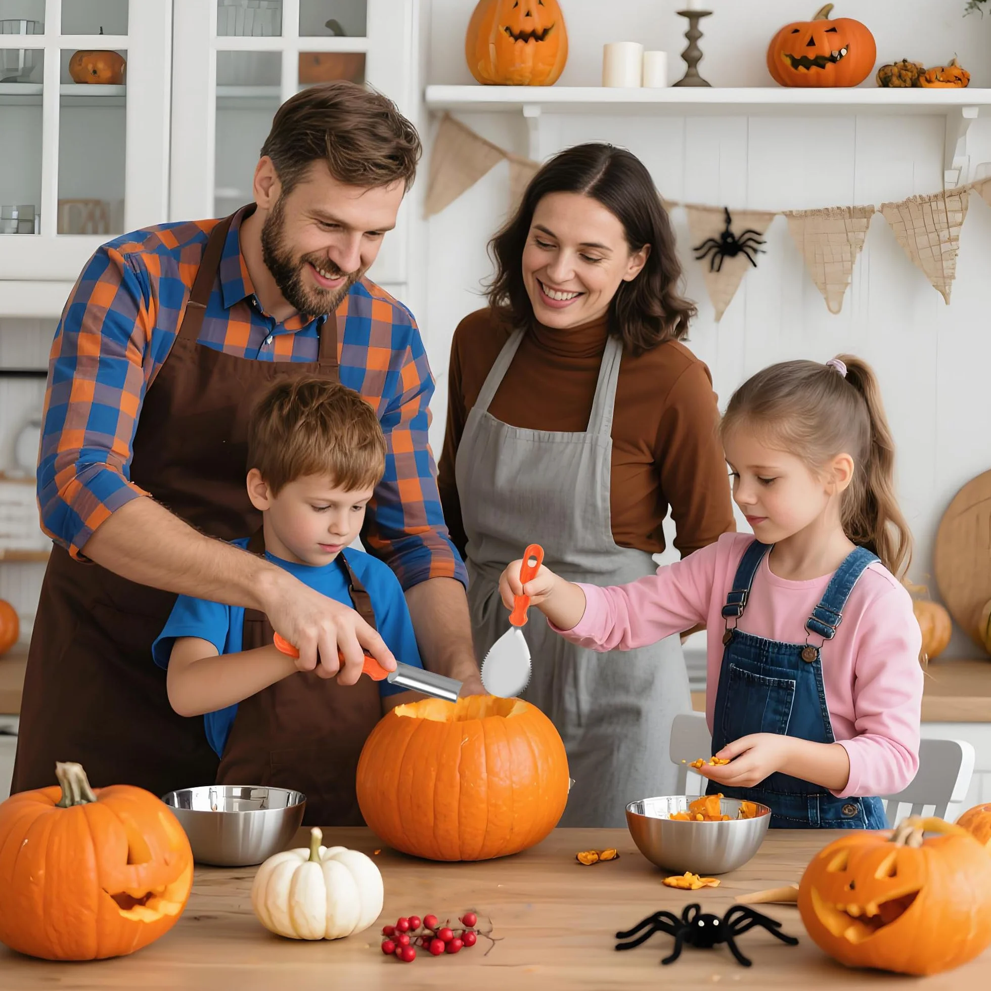 Halloween Pumpkin Carving Kit 20 Pieces con Plantillas para Tallar Calabazas