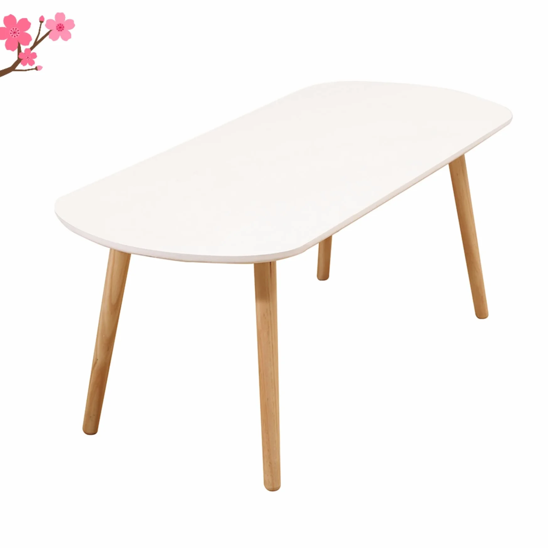 HUOLE - Mesa de Comedor Rectangular escandinava, diseño de Madera para 4 a 6 Personas, Blanco, 110 x 50 x 45 cm, Color Blanco