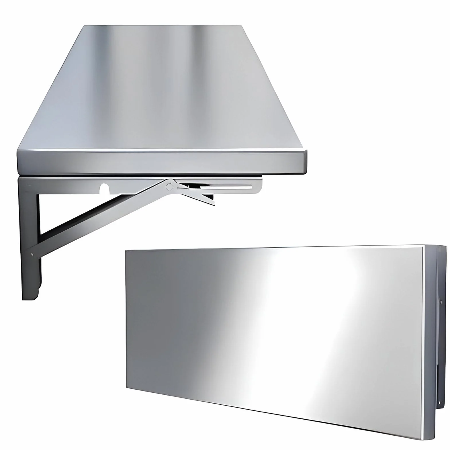 Estante de pared plegable de acero inoxidable | Camión de comida | Estante plegable para cocina, restaurante, garaje, lavandería, lavadero,100x40cm/39.3x15.7in